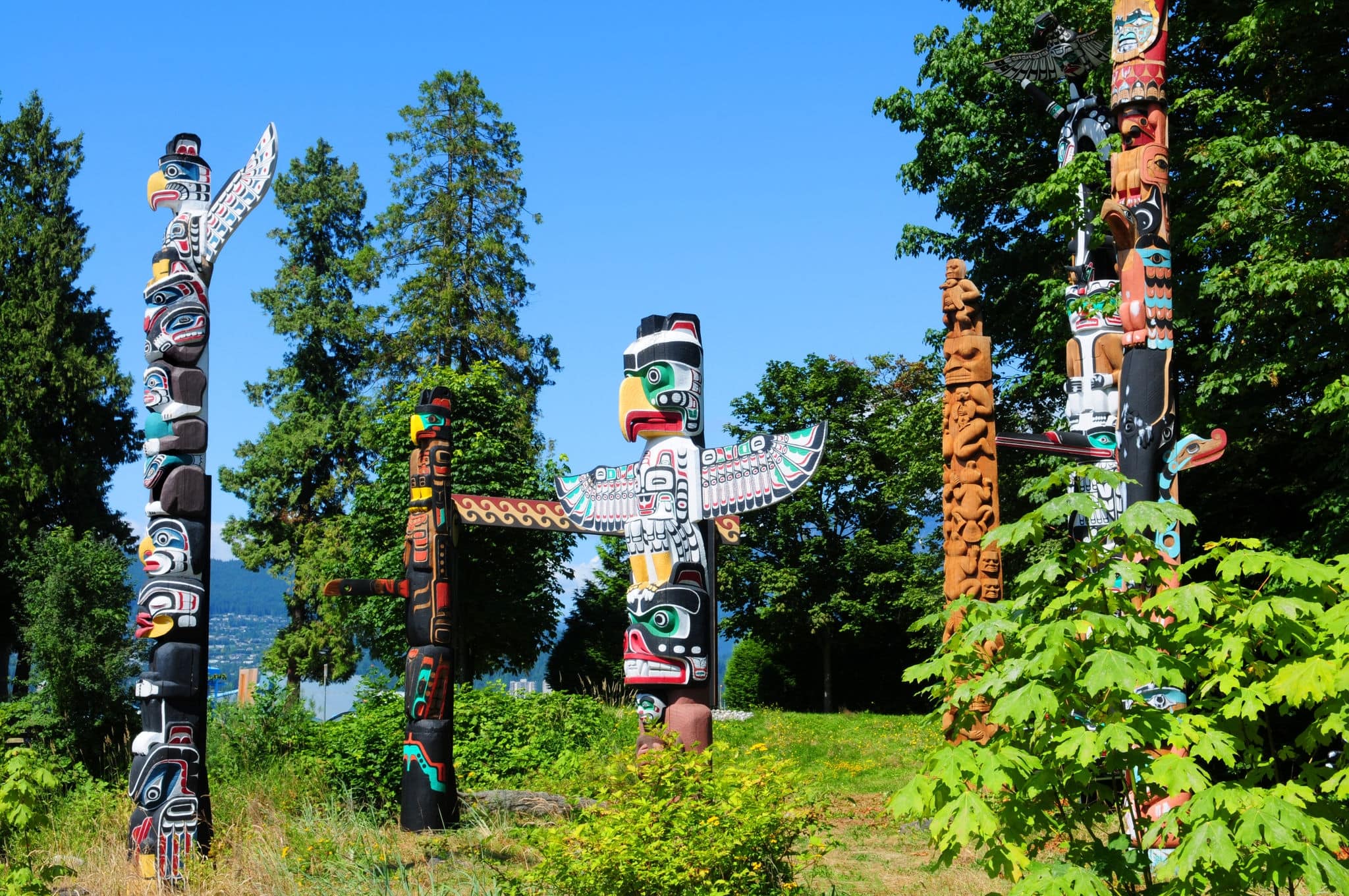 Totems in Stanley Park Vancouver, Canada