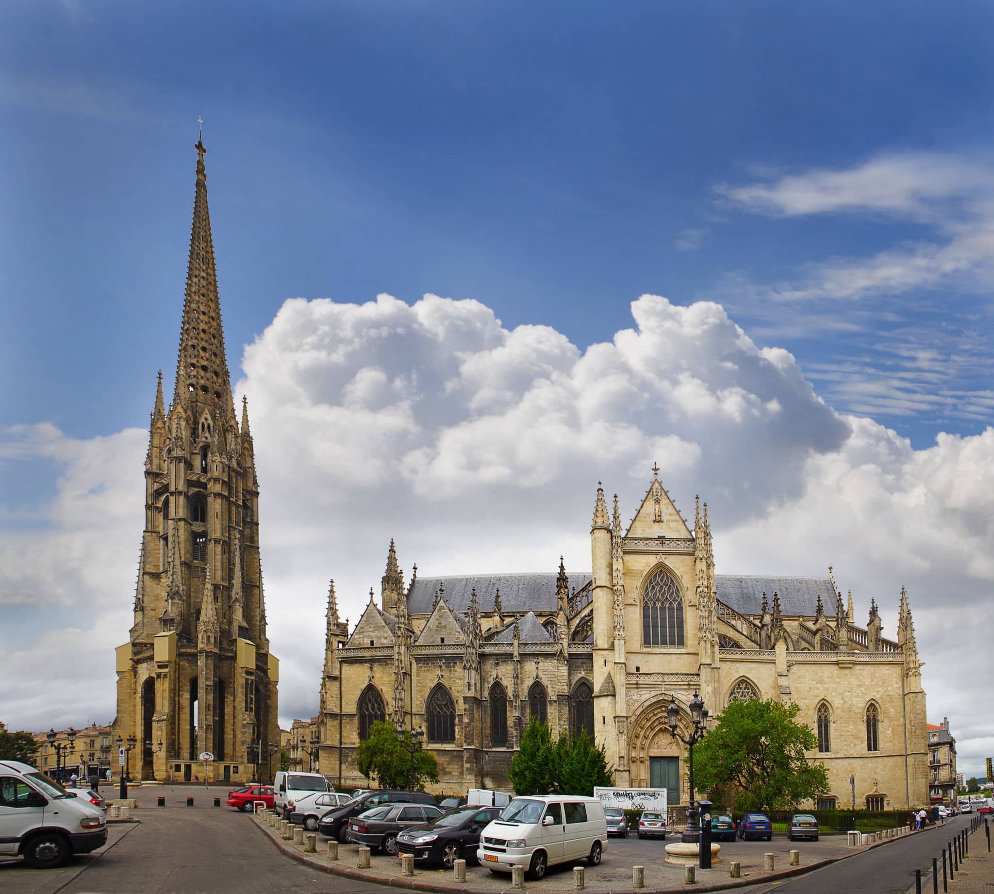 The separate bell tower and Saint Michel Basilica, Bordeaux, France, UNESCO - the Pilgrim's Road to Santiago de Compostela