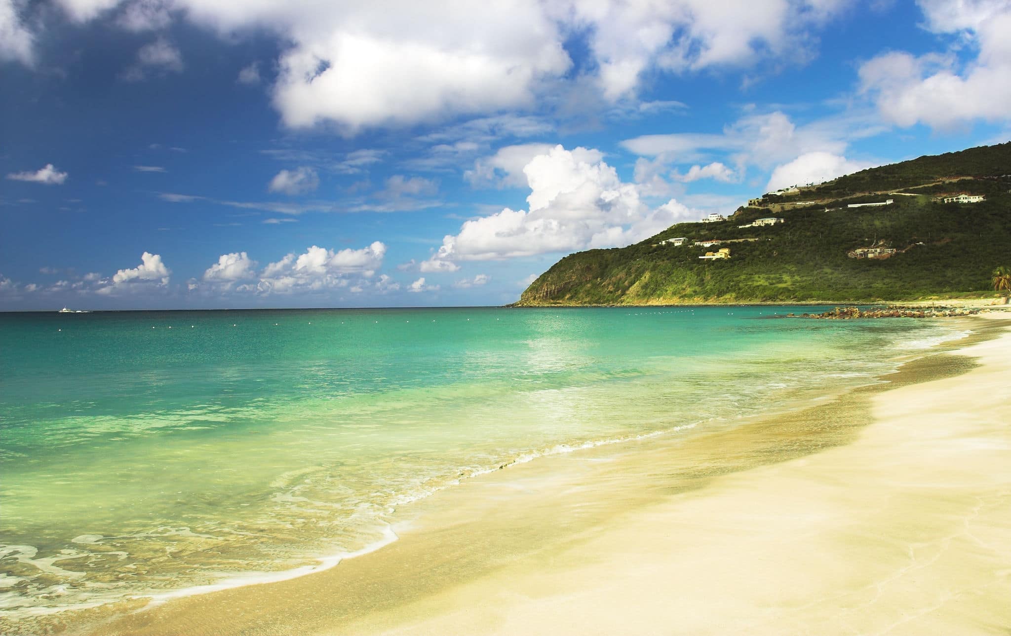 tropical island beach in the caribbean