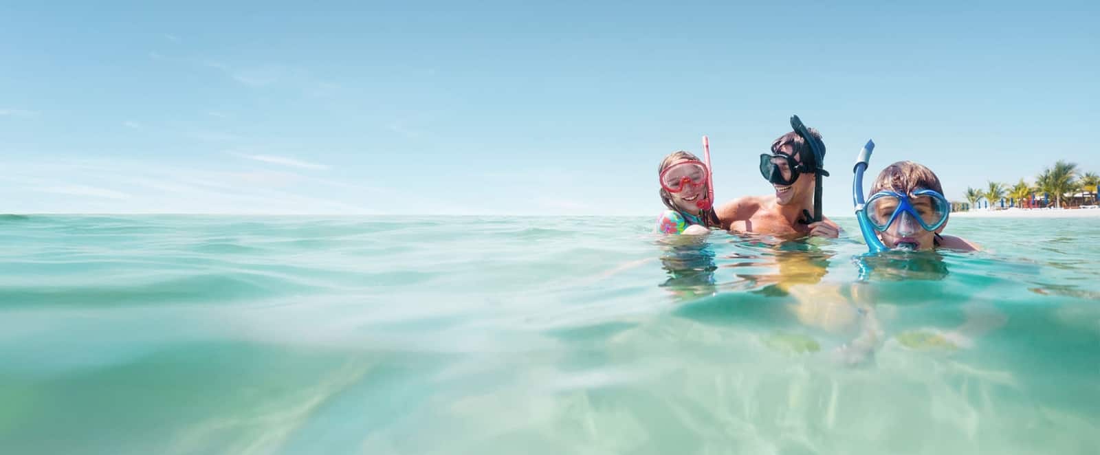 family snorkeling