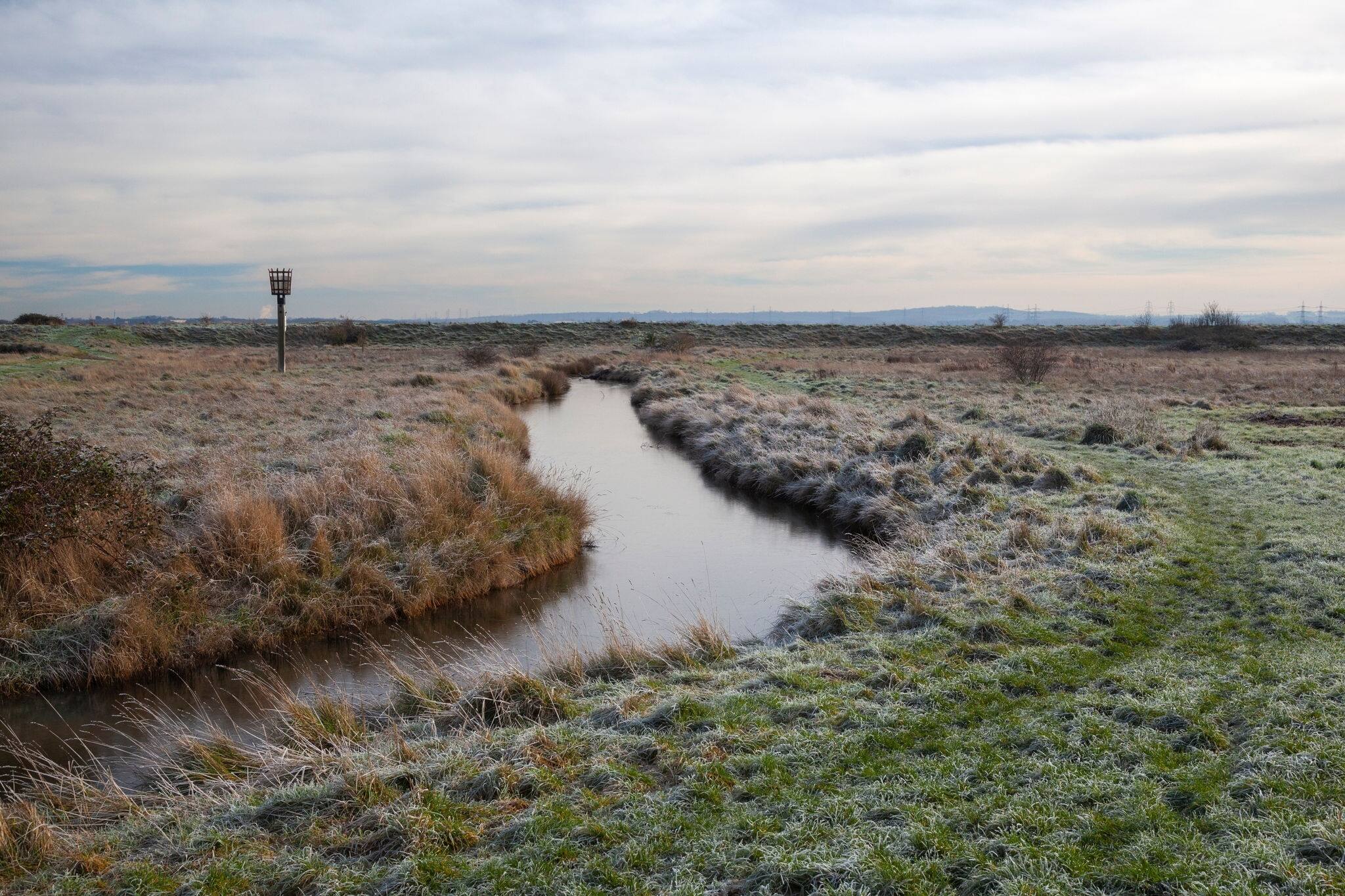 Beacon at Coalhouse Fort, Tilbury, Essex, England, United Kingdom, on a cold frosty morning