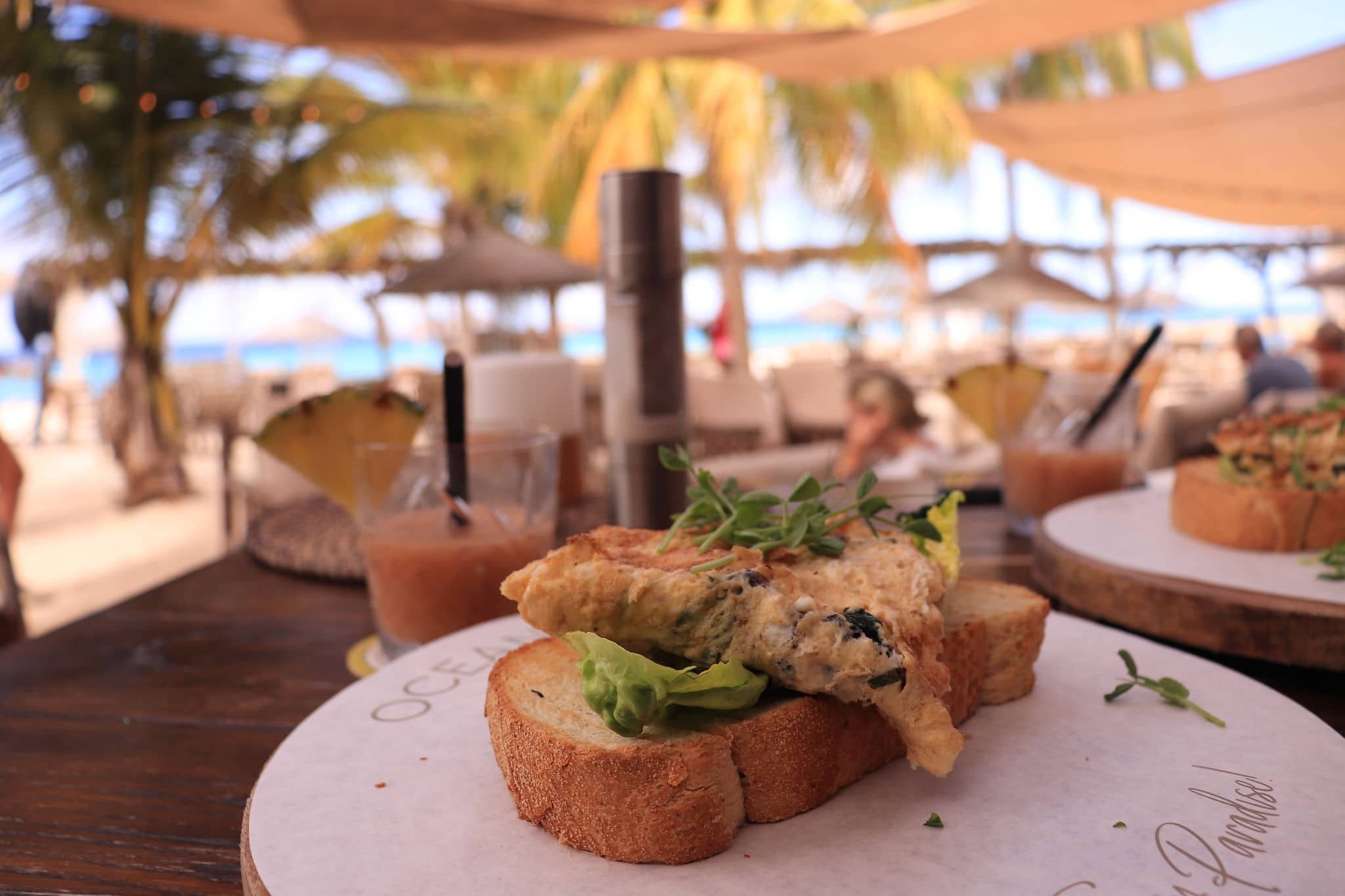 Healthy food served in a Beach club in Bonaire.