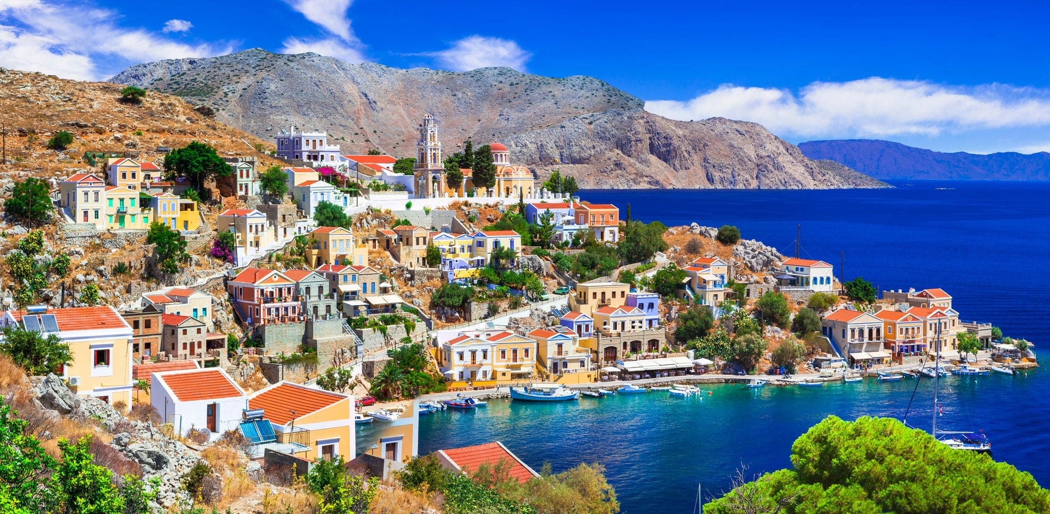 Traditional colorful Greece series - beautiful Symi island (near Rhodes), Dodecanese
