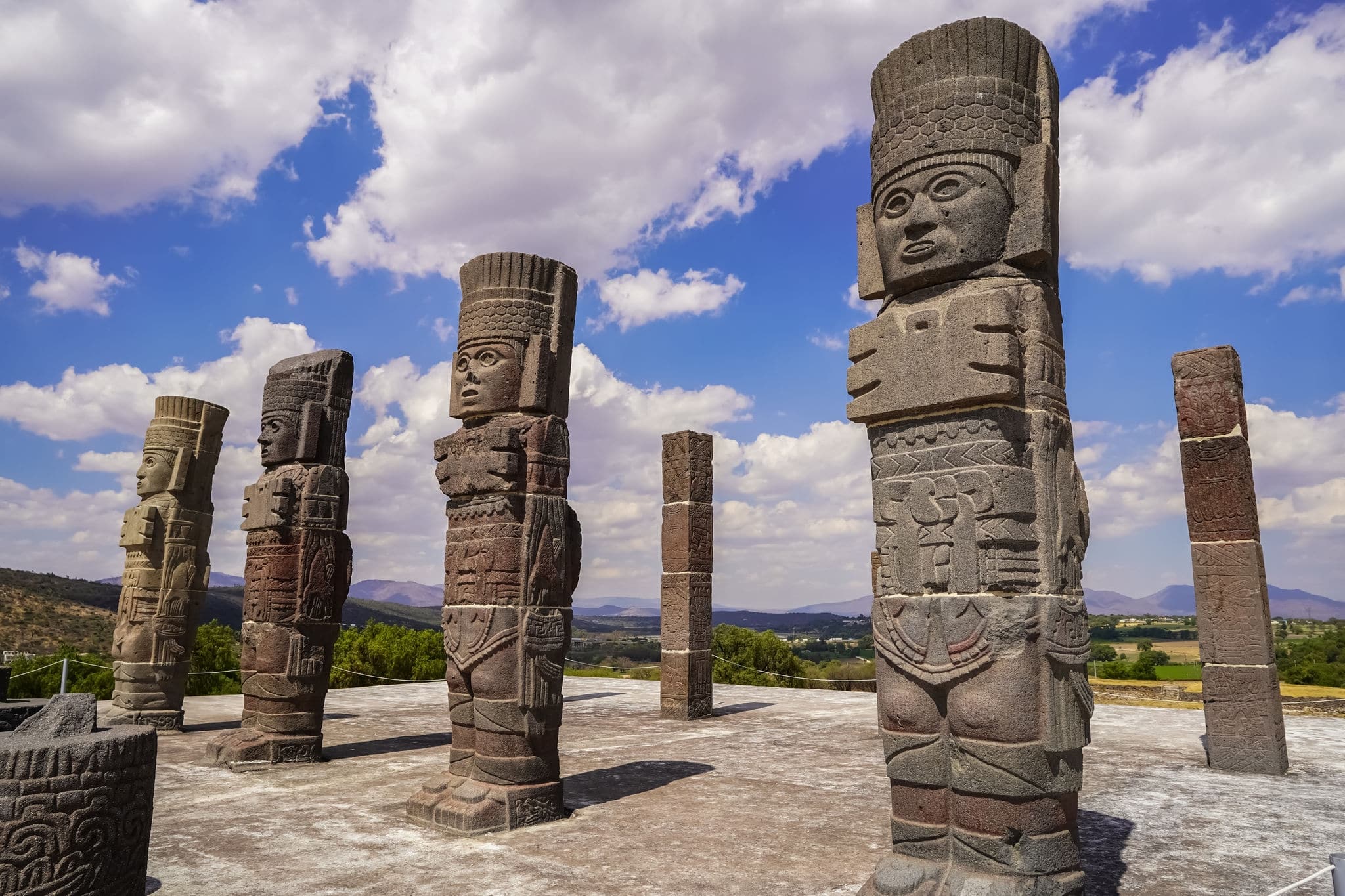 Tula Warrior Atlantes, ancient Toltec Columns in Mexico