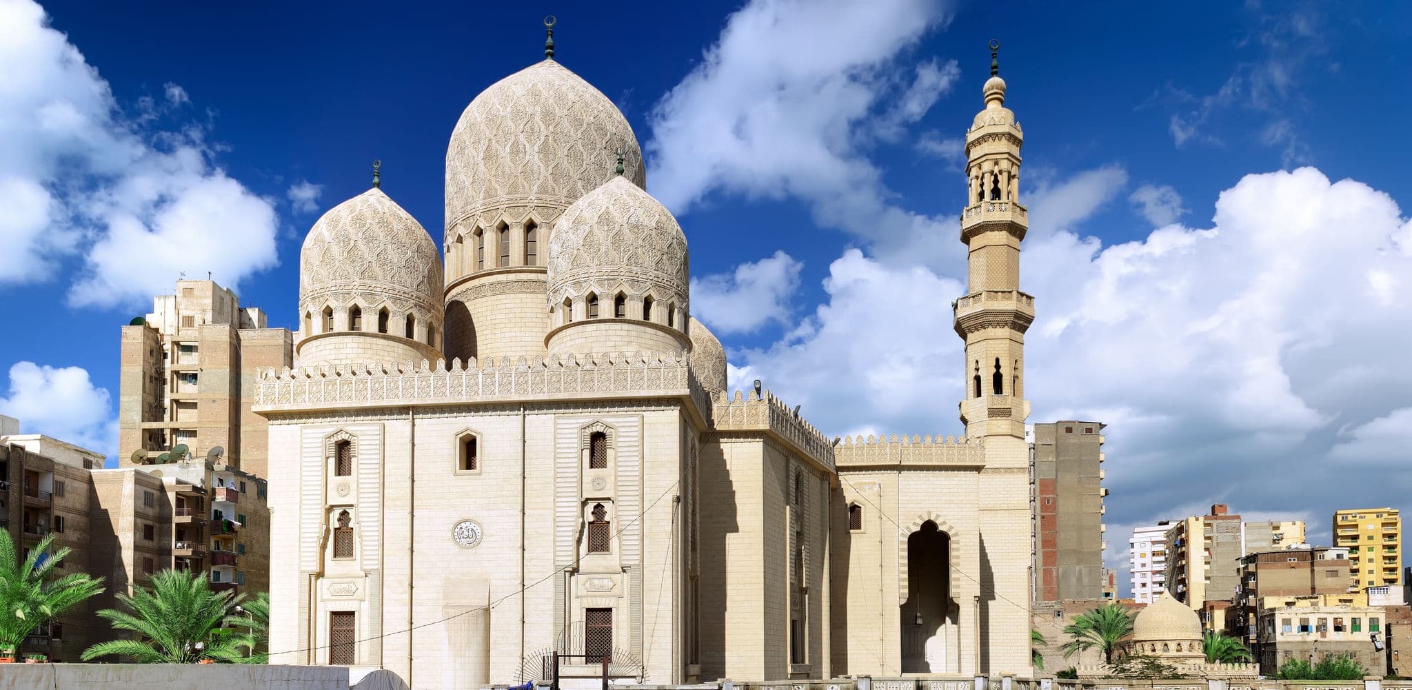Mosque of Abu El Abbas Masjid, Alexandria, Egypt. Panorama