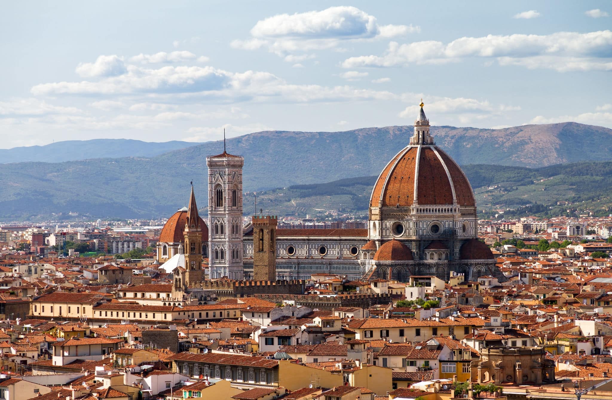 Cityscape of Florence, Italy, with the Cathedral and bell tower