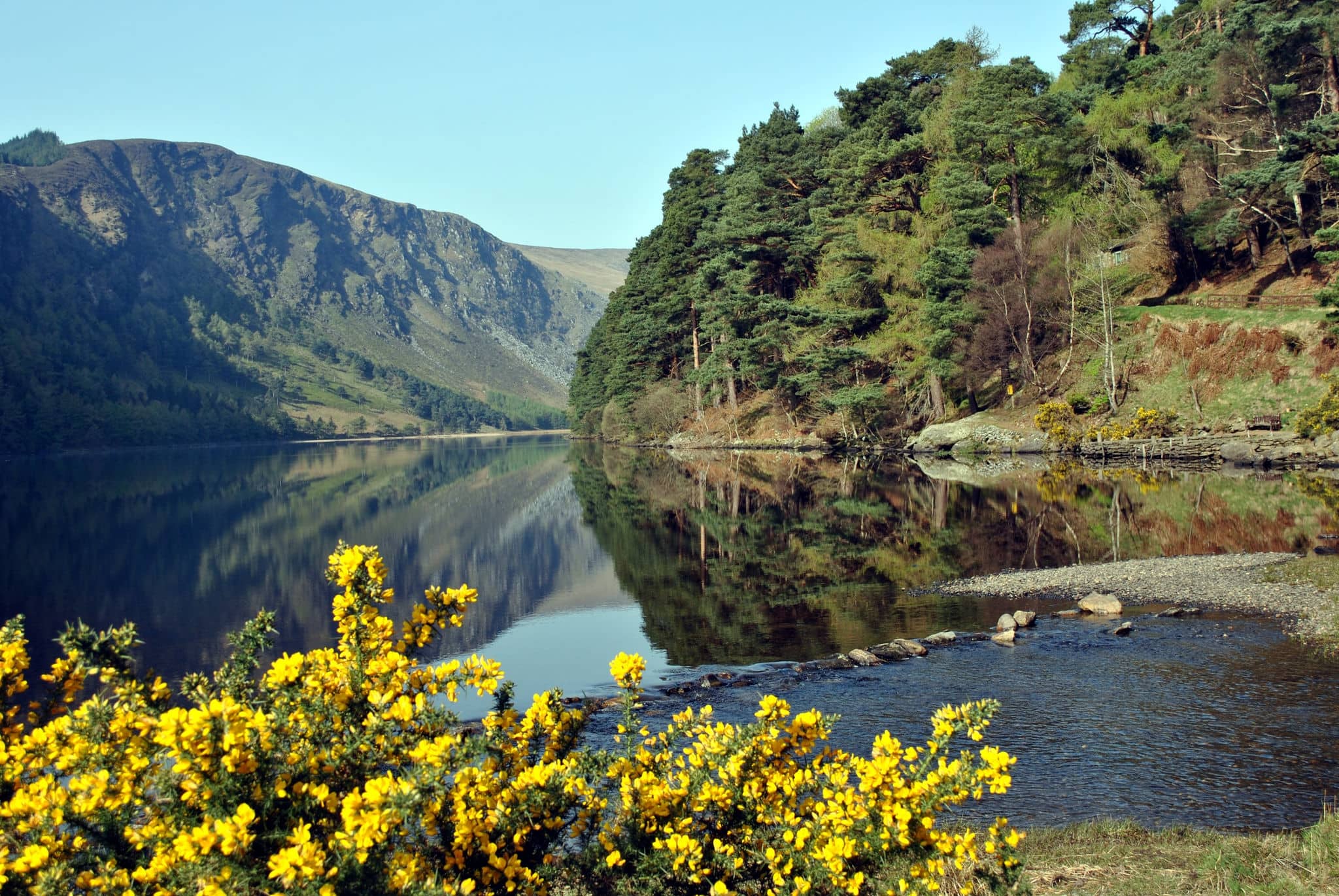 picturesque landscape in glendalough county wicklow ireland a tourist attraction