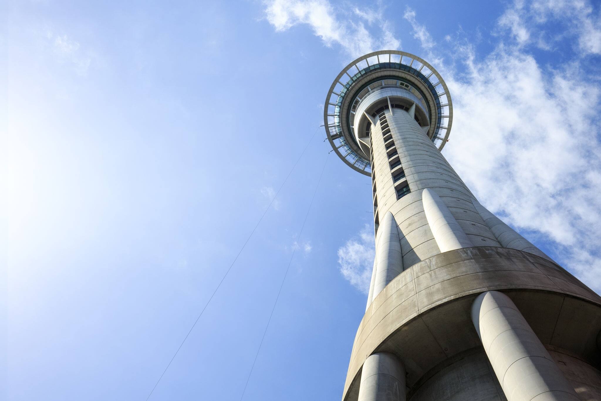 Skytower, the famous landmark of Auckland, New Zealand