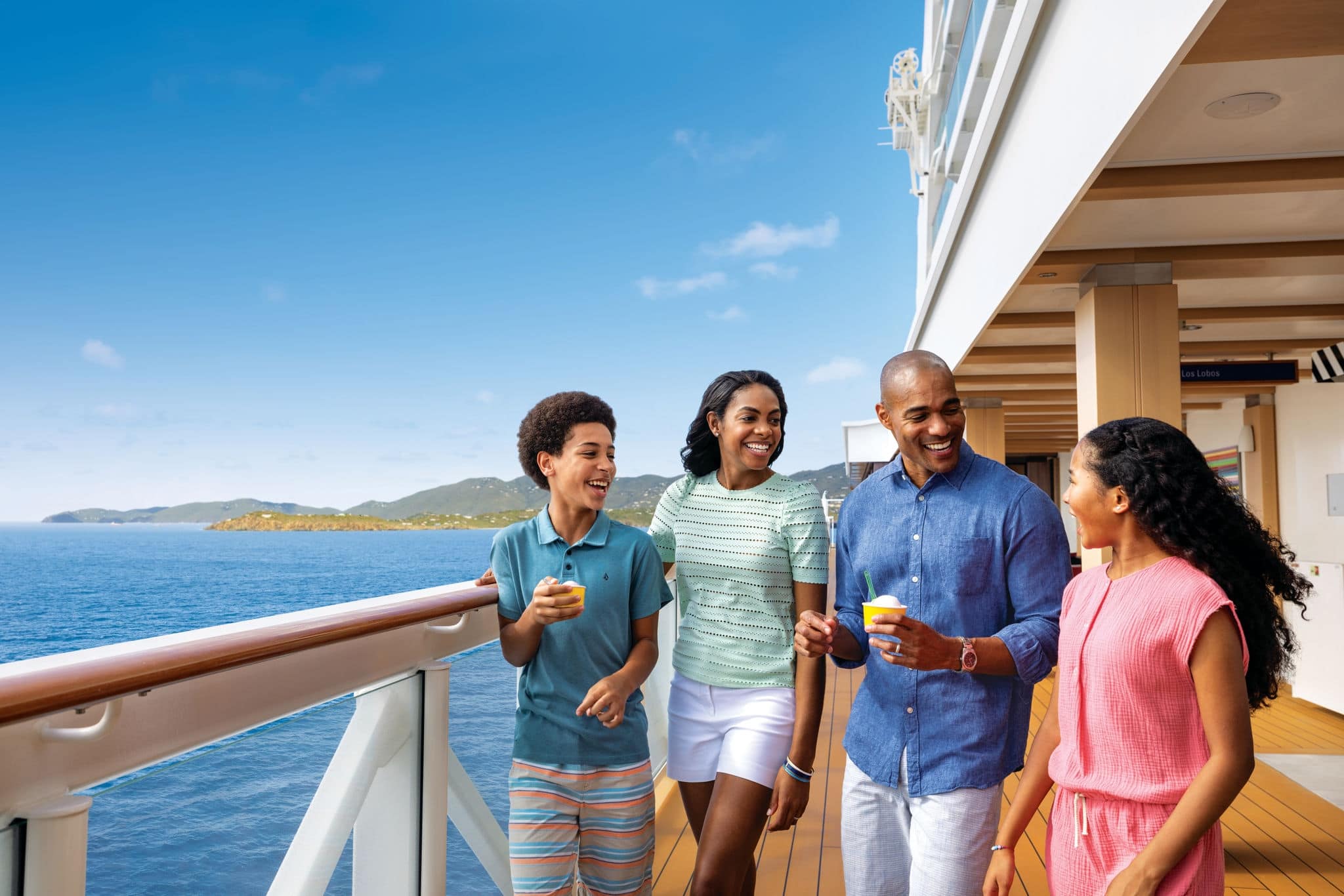 A family enjoying ice cream on Norwegian Encore