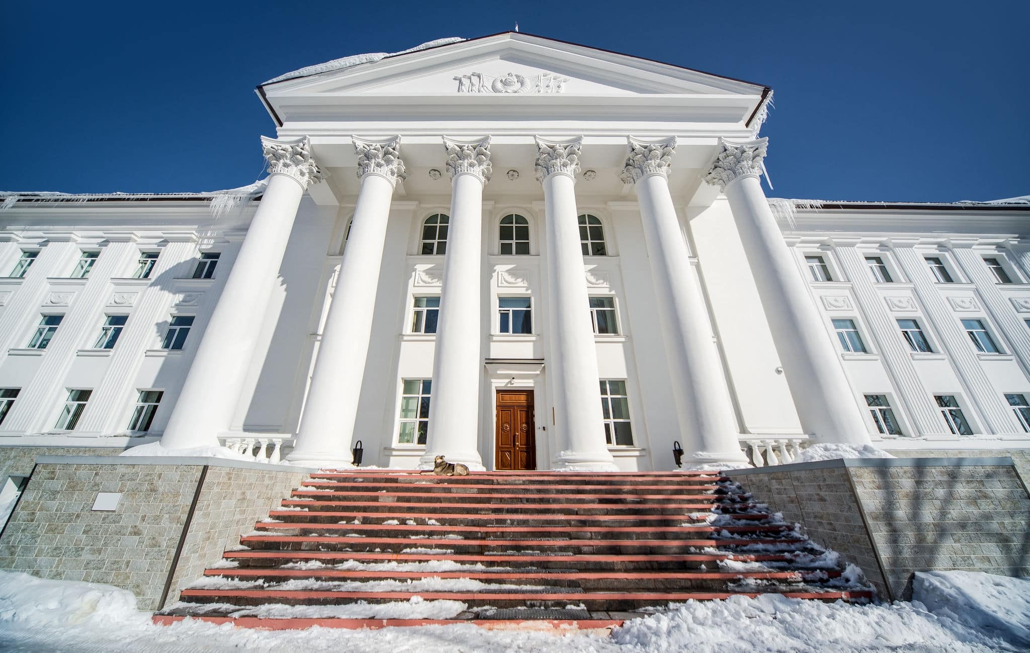 Facade of regional court building. Petropavlovsk-Kamchatsky. Kamchatka, Russia