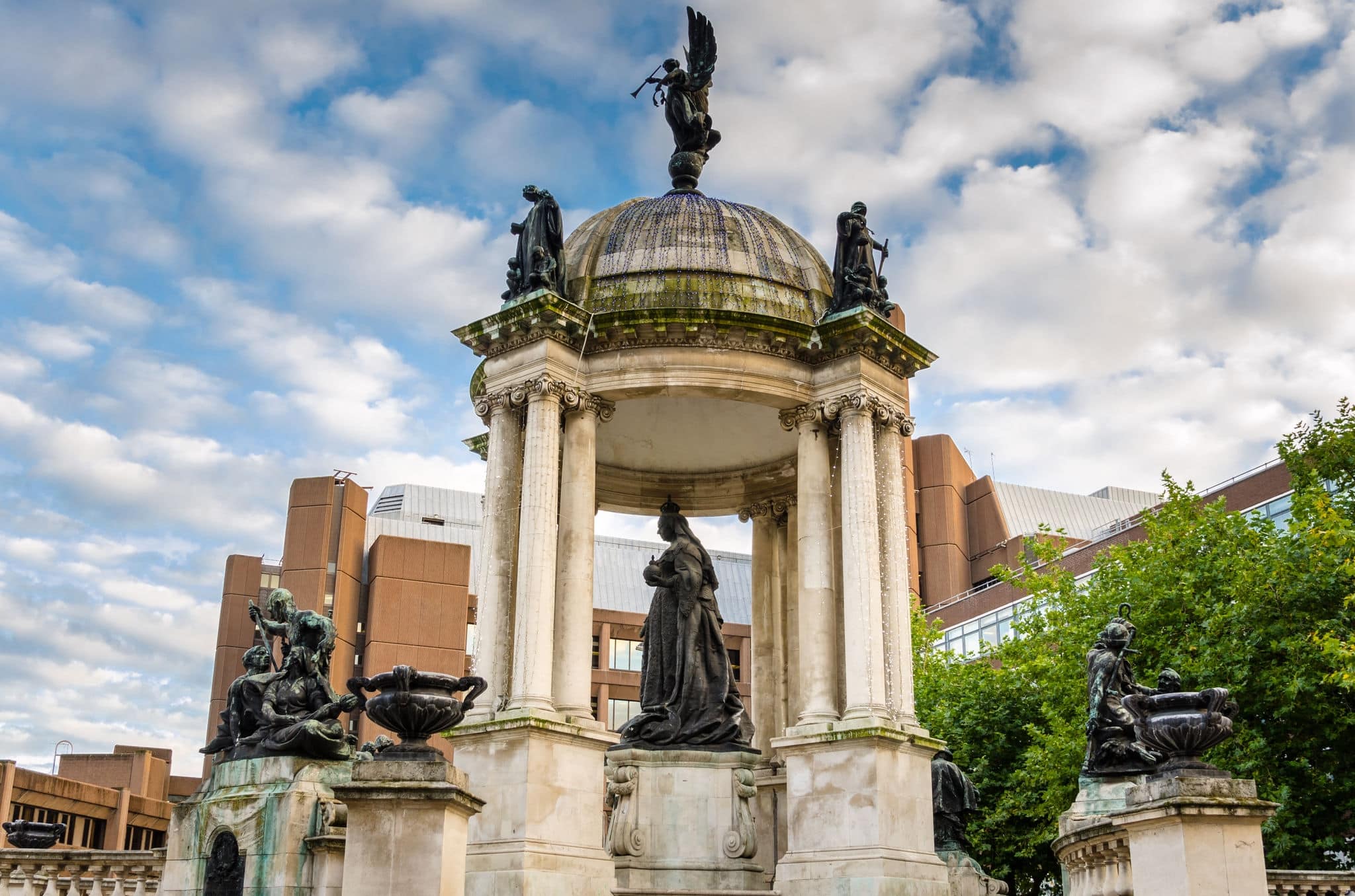 Queen Victoria Monument and Cloudy Sky