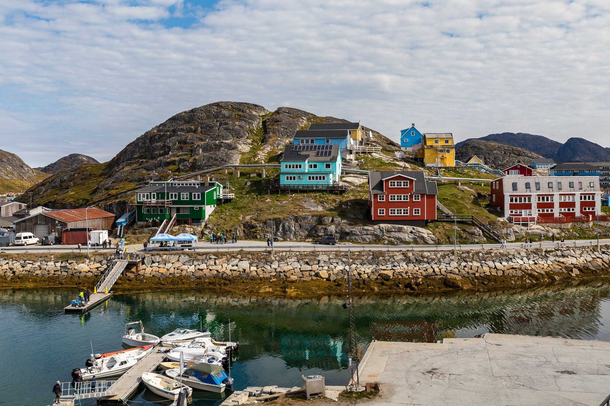 Paamiut, Greenland, June 29 2023, houses in the town of Paamiut