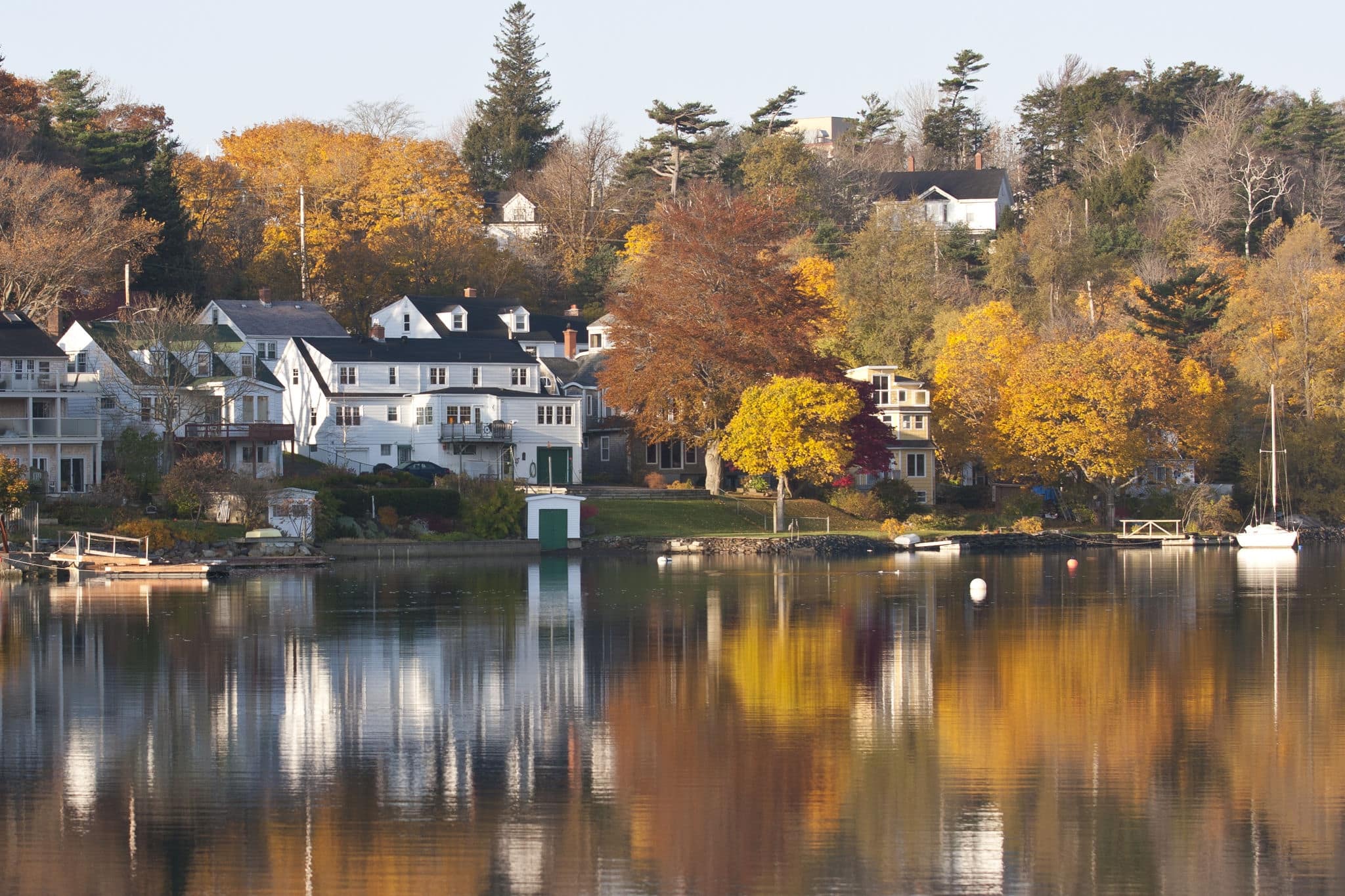 Morning reflection in the water of the North West Arm in Halifax, Nova Scotia.