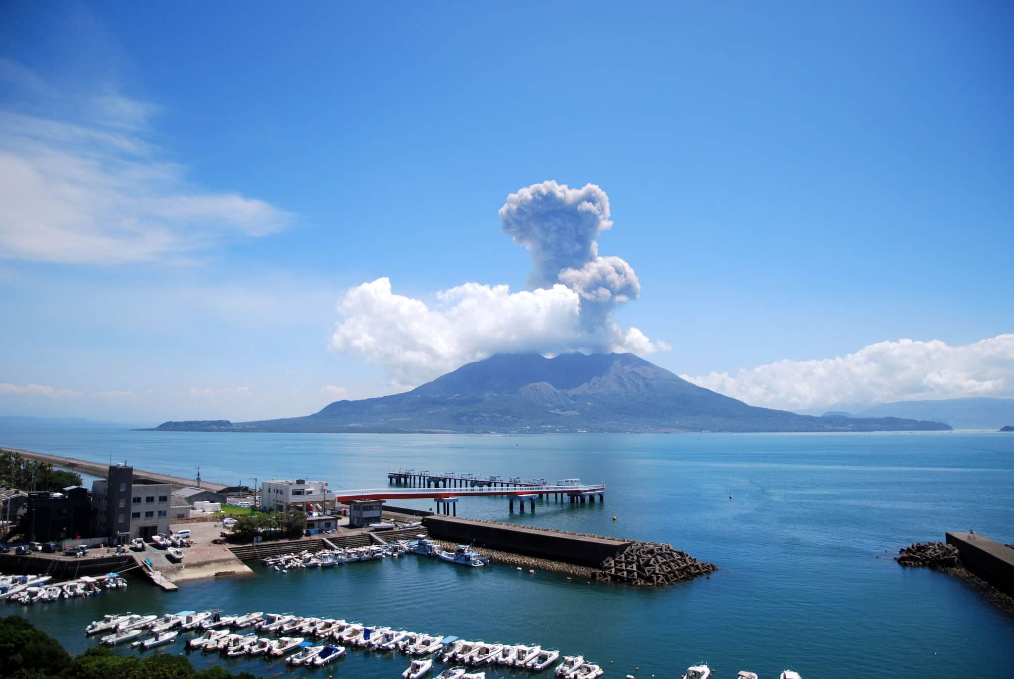 Eruption of Ash From a Japanese Volcano