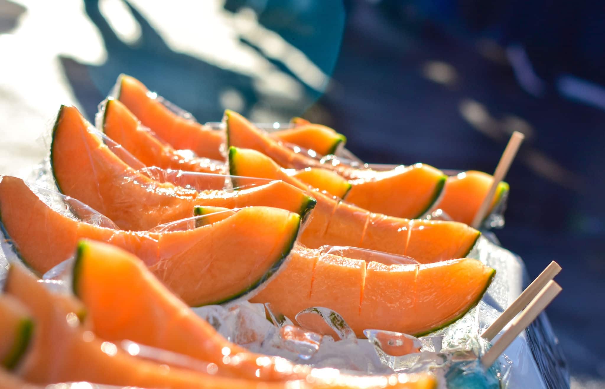 Sweet Melon in Hakodate Morning Market japan. Japanese melon 