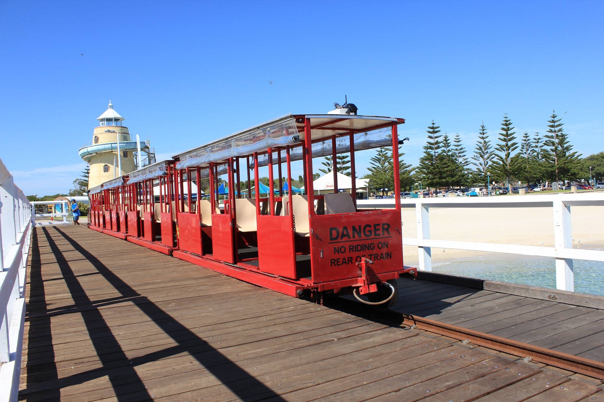 red train in Busselton, Down under, Australia
