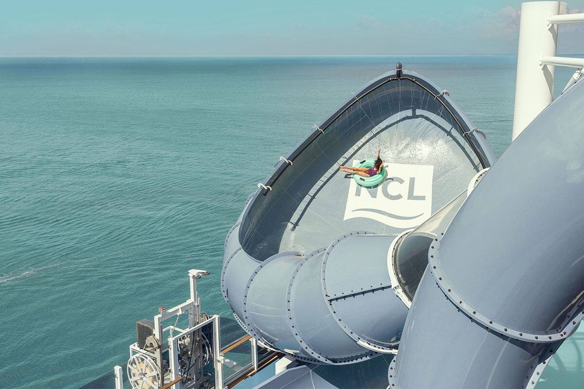 Enjoy fun water slides on Norwegian.