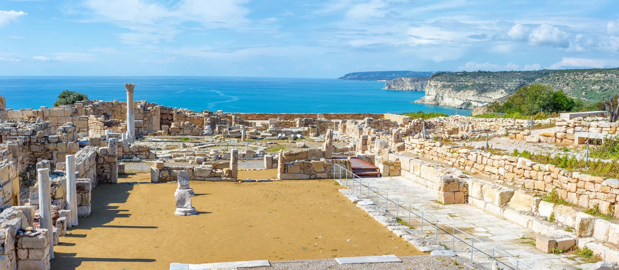 Panoramic view of Kourion archaeological site. Limassol District, Cyprus