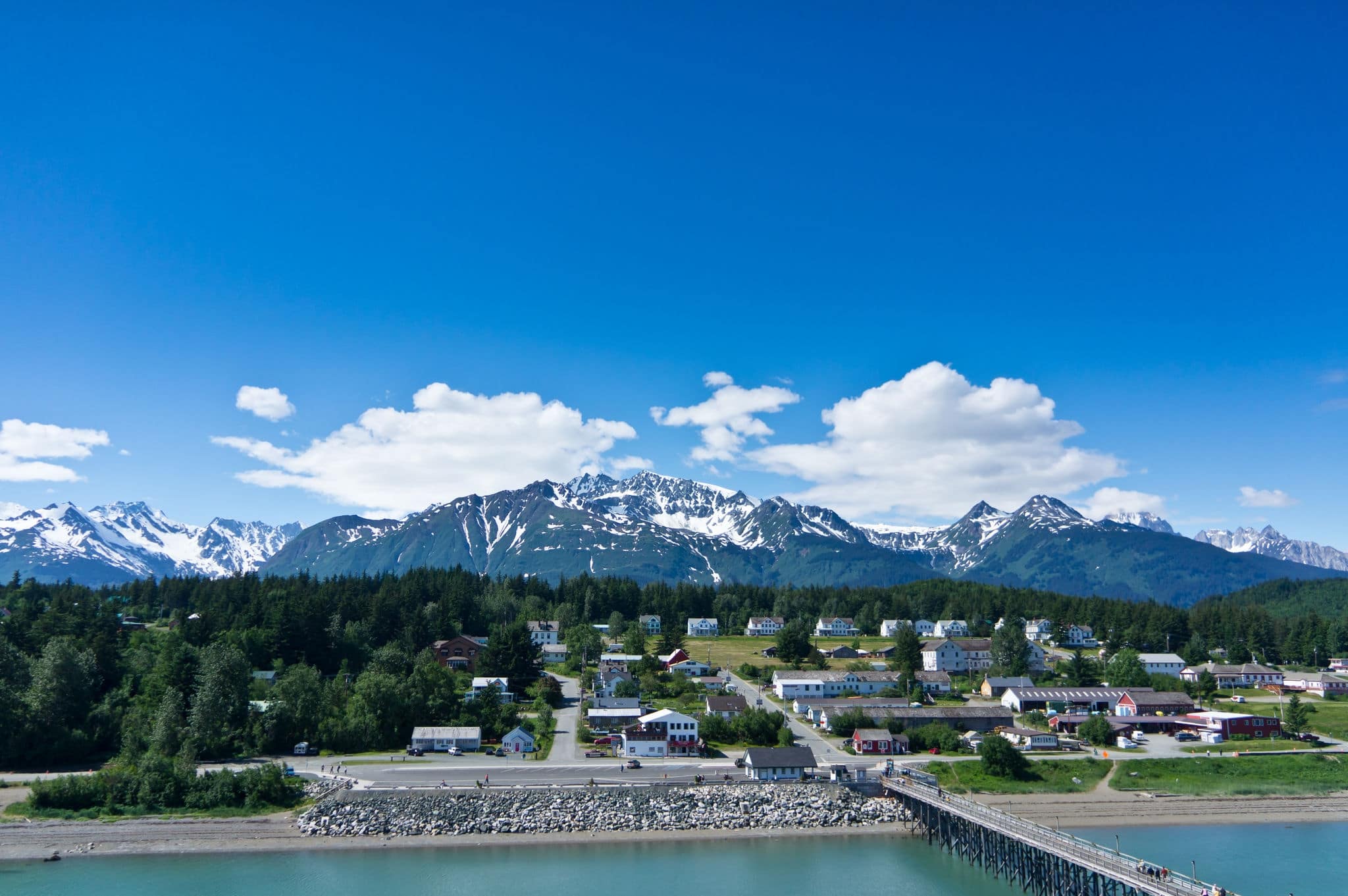 Beautiful view of Haines city near Glacier Bay, Alaska, USA