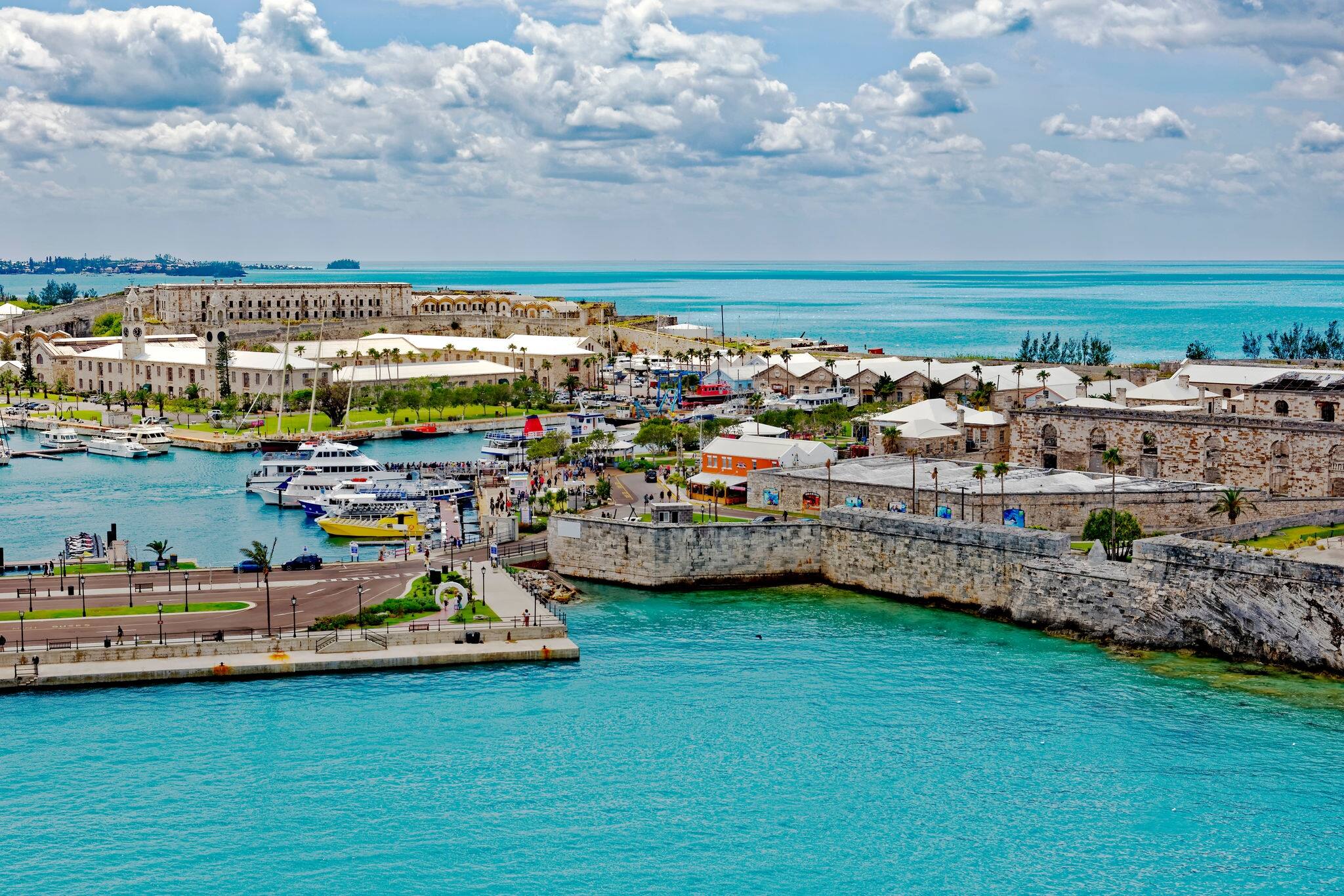 Sea departure from the former Royal Navy Dockyard on Ireland Island, Bermuda
