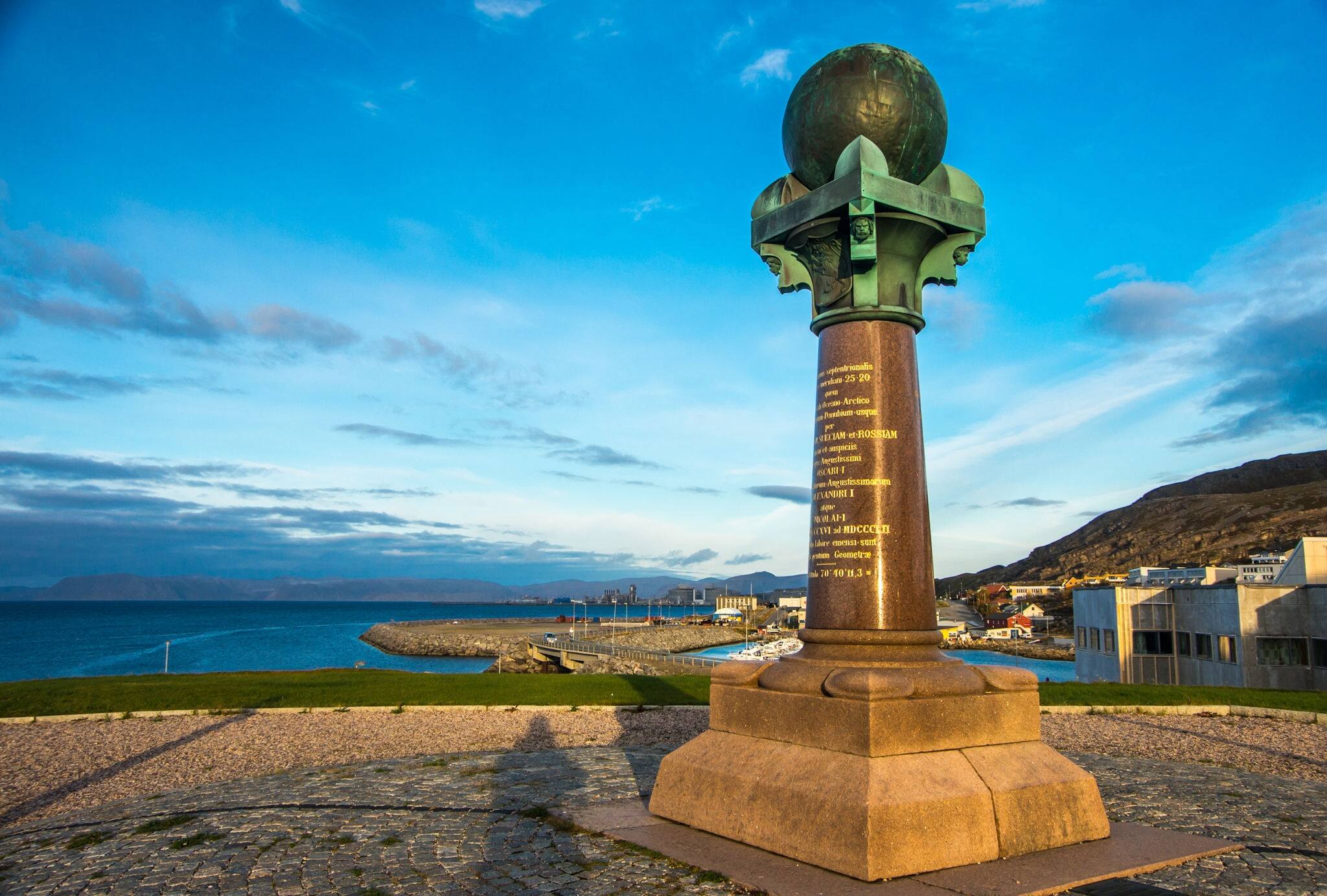 Basic triangulation point in Hammerfest - The Struve Arc is a chain of survey triangulations stretching from Hammerfest in Norway to the Black Sea - UNESCO World Heritage Site