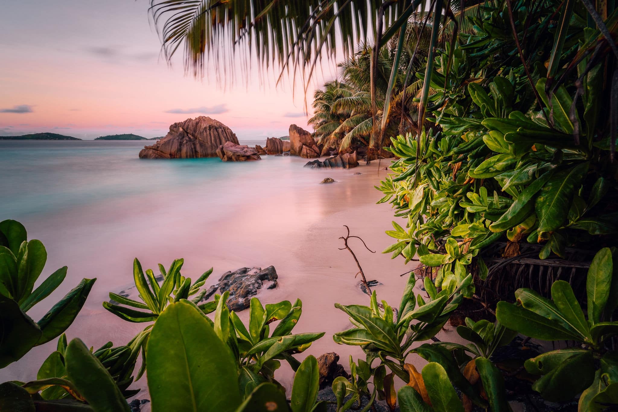 Paradise exotic beach on La Digue Island, Seychelles.