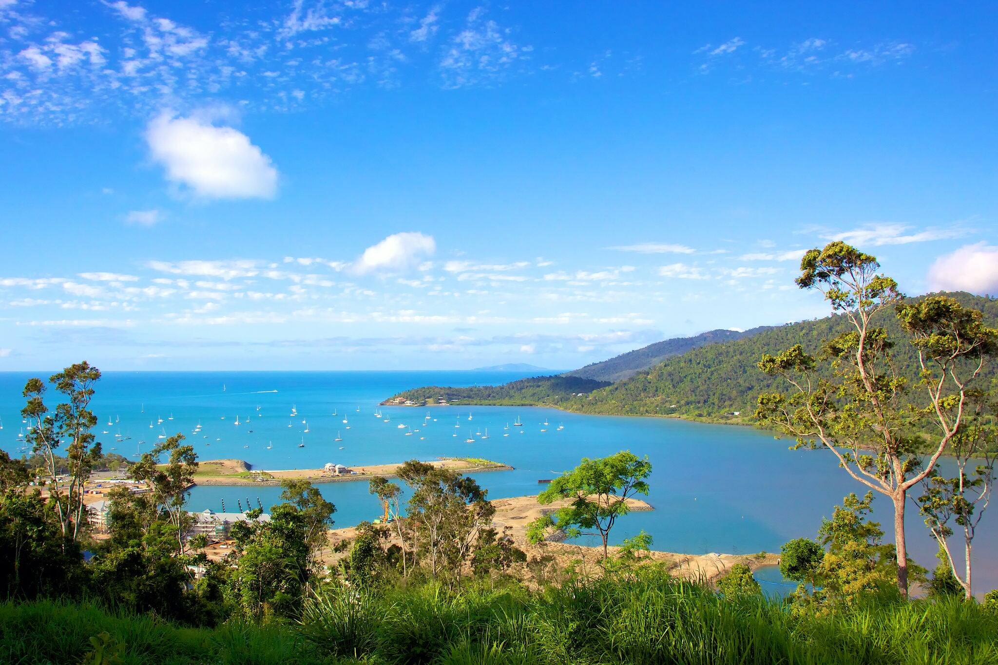 Airlie Beach landscape view overlooking marina