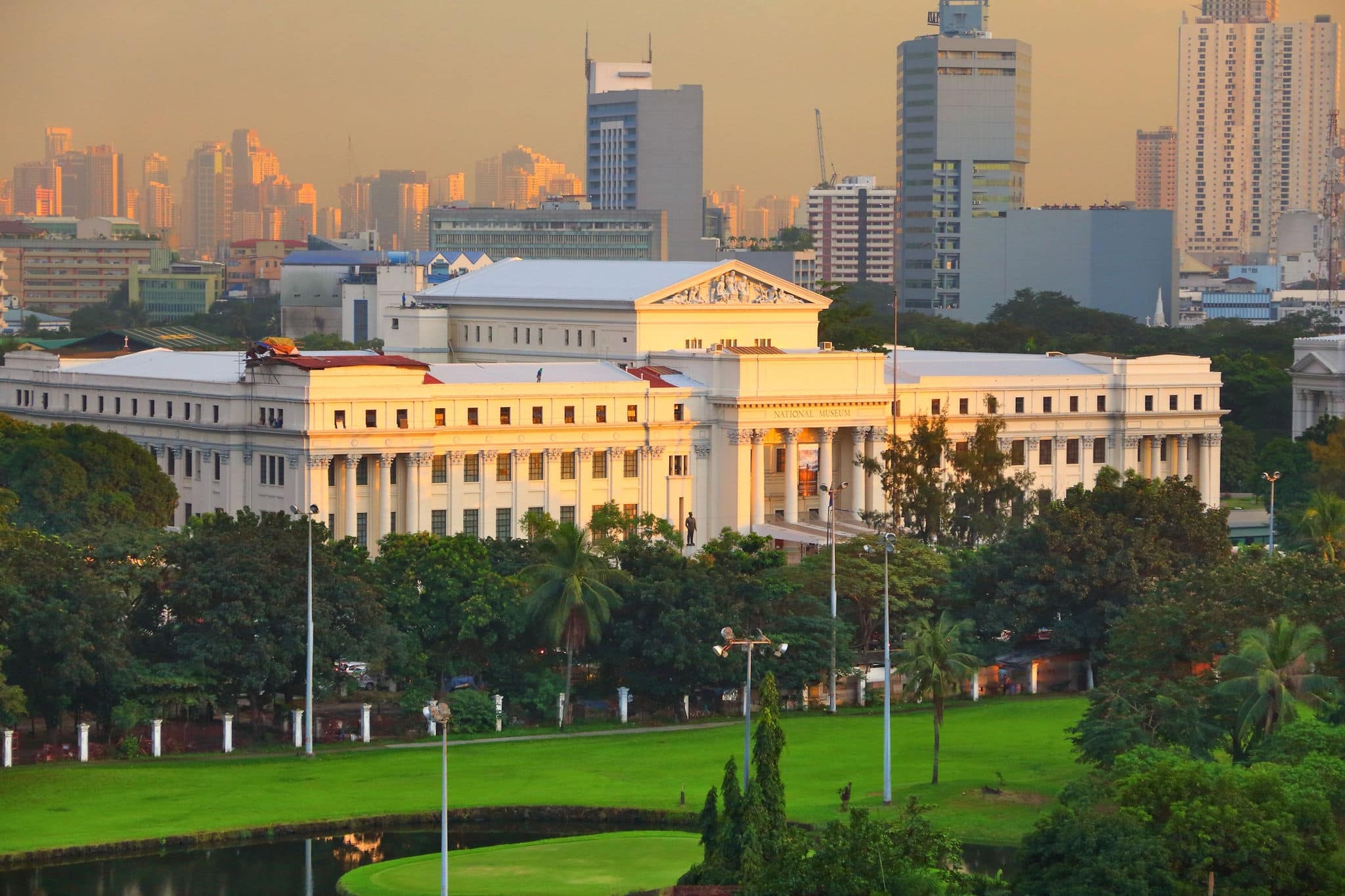 Manila city, Philippines. Aerial view with National Museum.