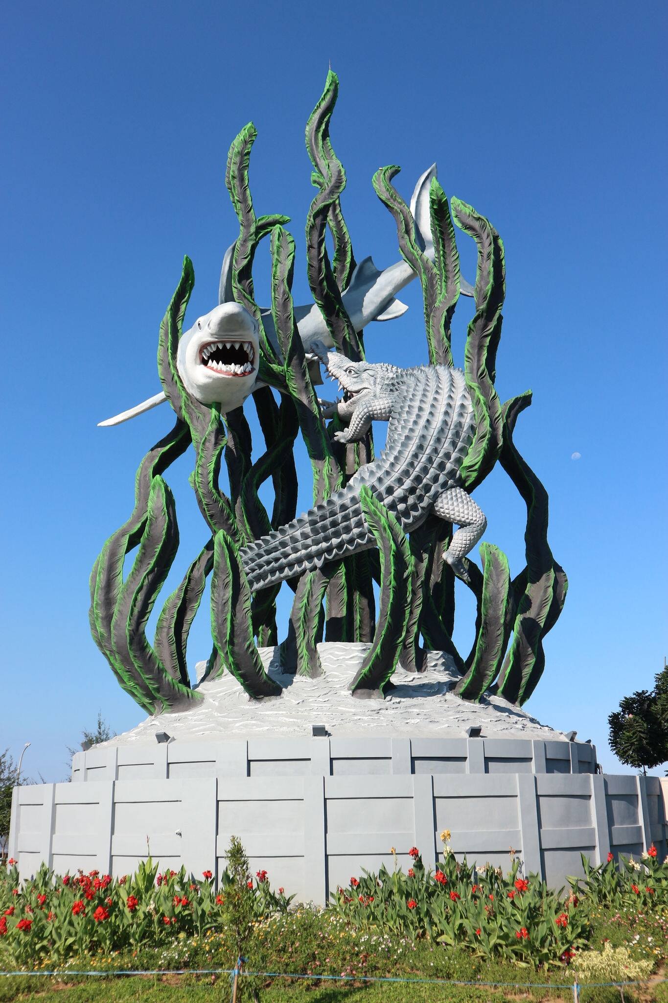 Surabaya City's Landmark. This Landmark gives the city symbol's name, that is Shark and Crocodile.