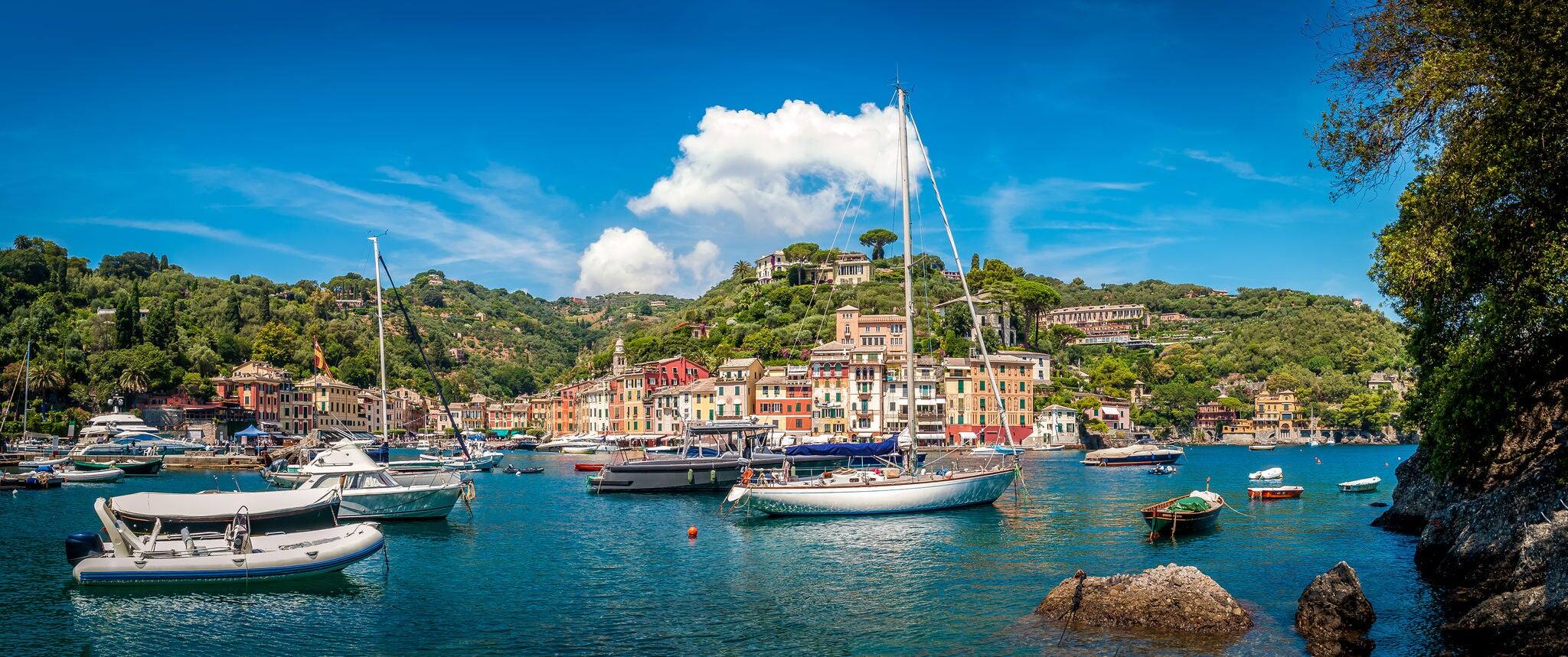 The iconic Portofino in Genoa Italy on a sunny summer day