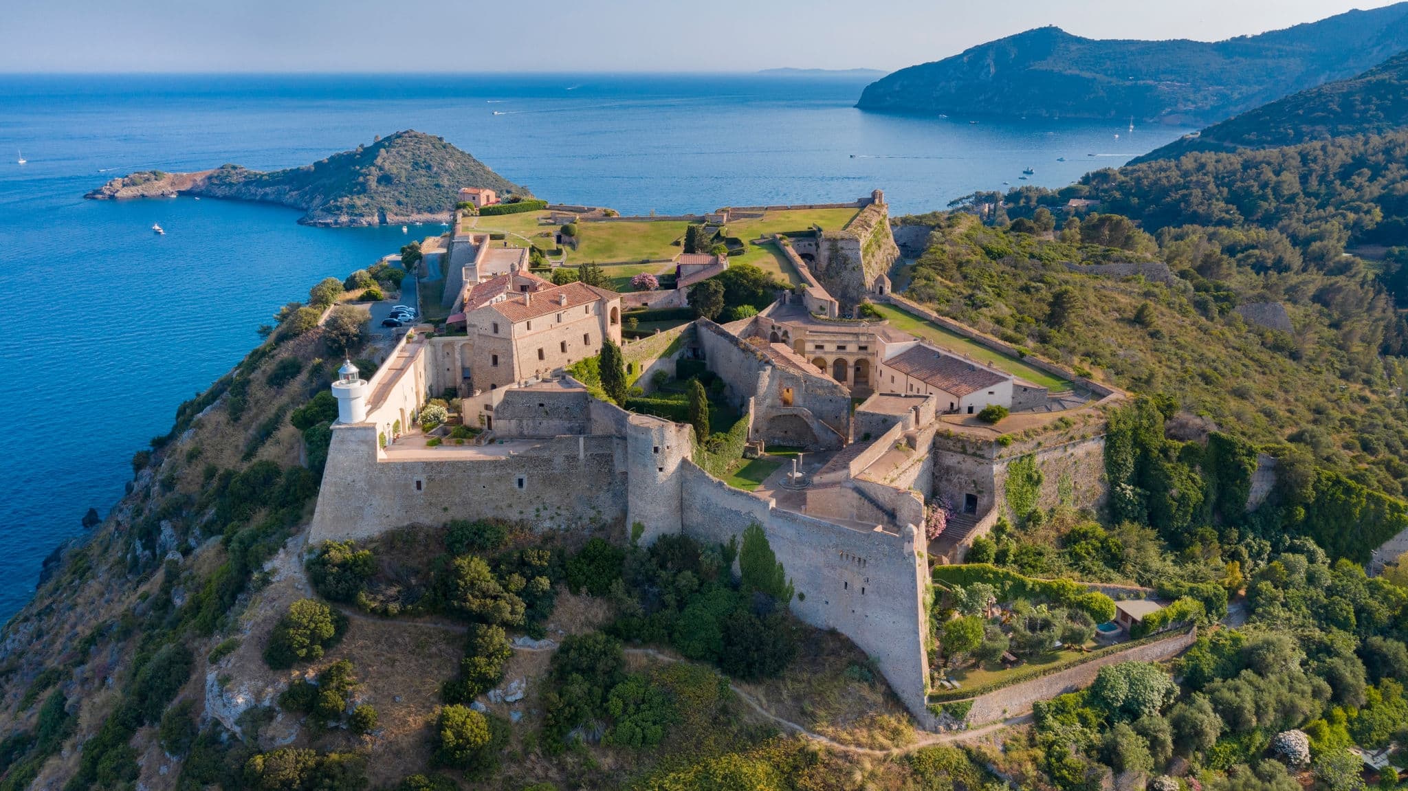 Aerial image of Porto Ercole in Italy.