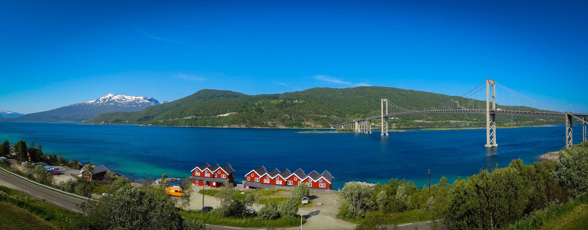 The Tjeldsund Bridge, suspension road bridge.