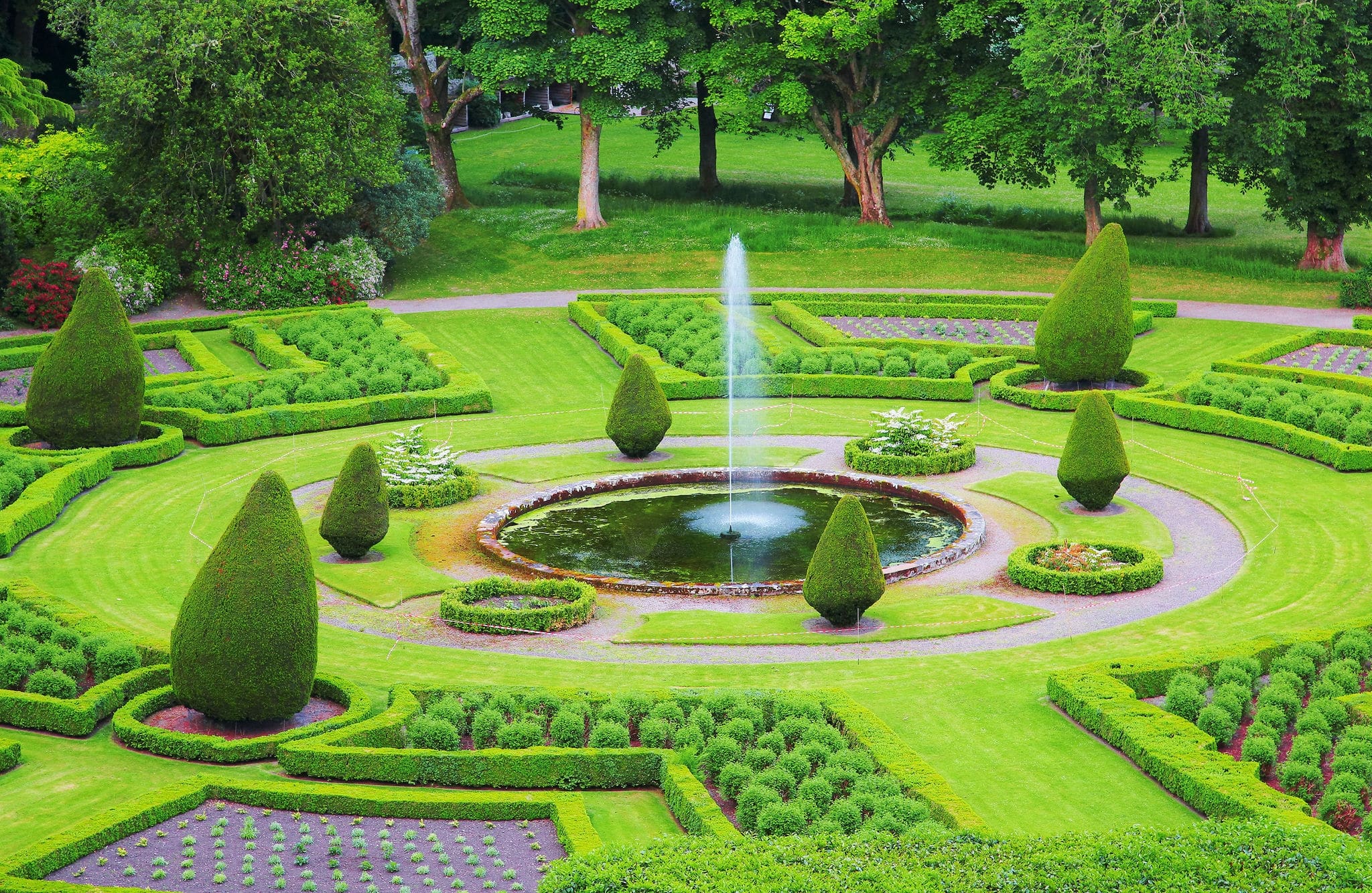 Formal gardens in the Dunrobin Castle territory