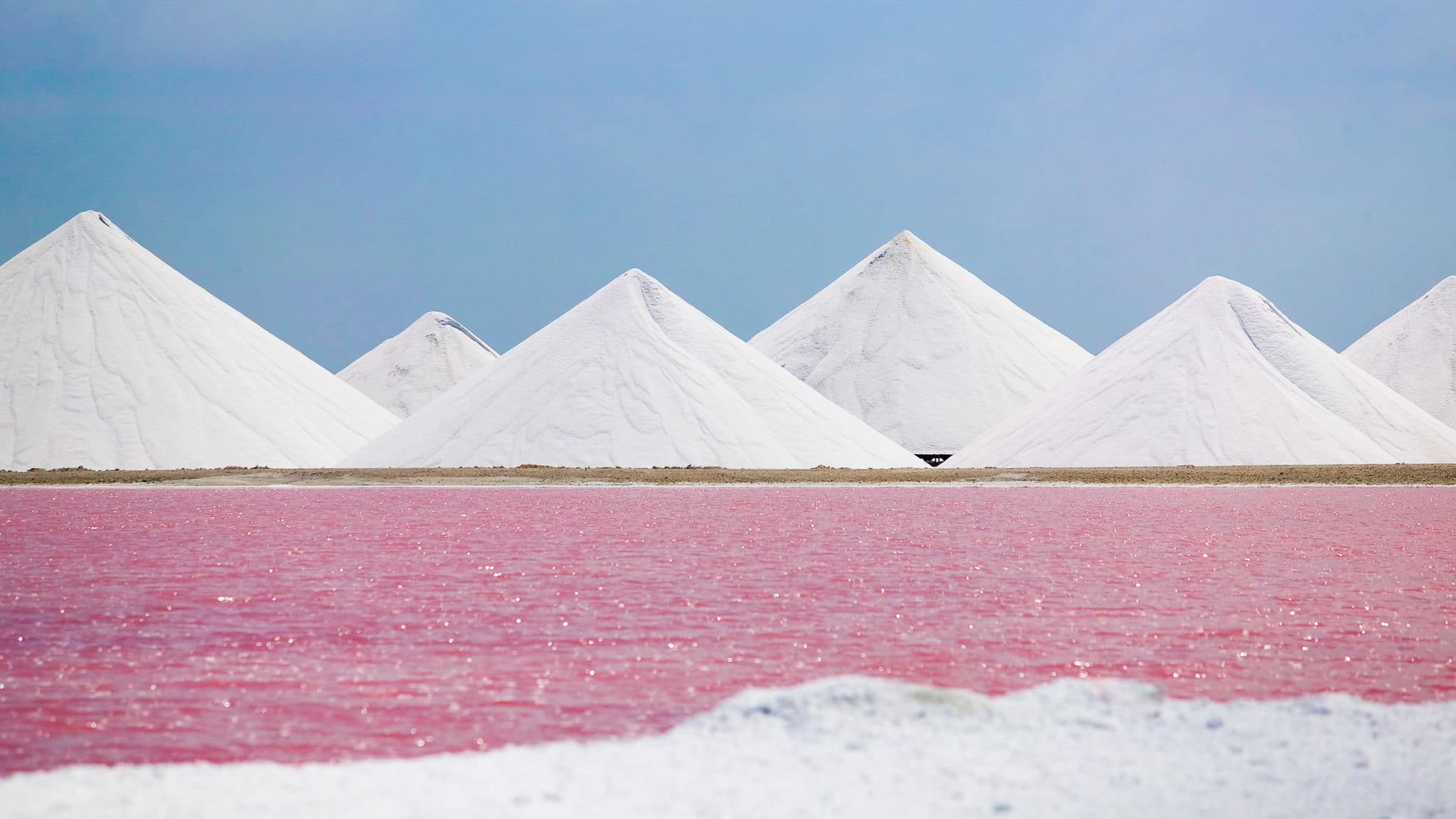 salt evaporation plant on Bonaire Island, ABC Islands, Netherlands antilles