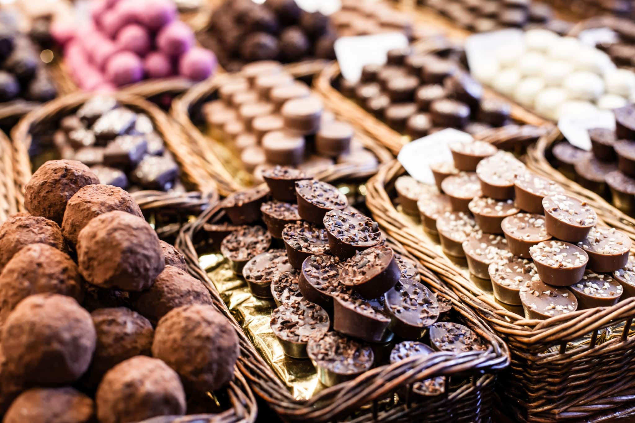 Fruits stand in La Boqueria market, Barcelona Spain