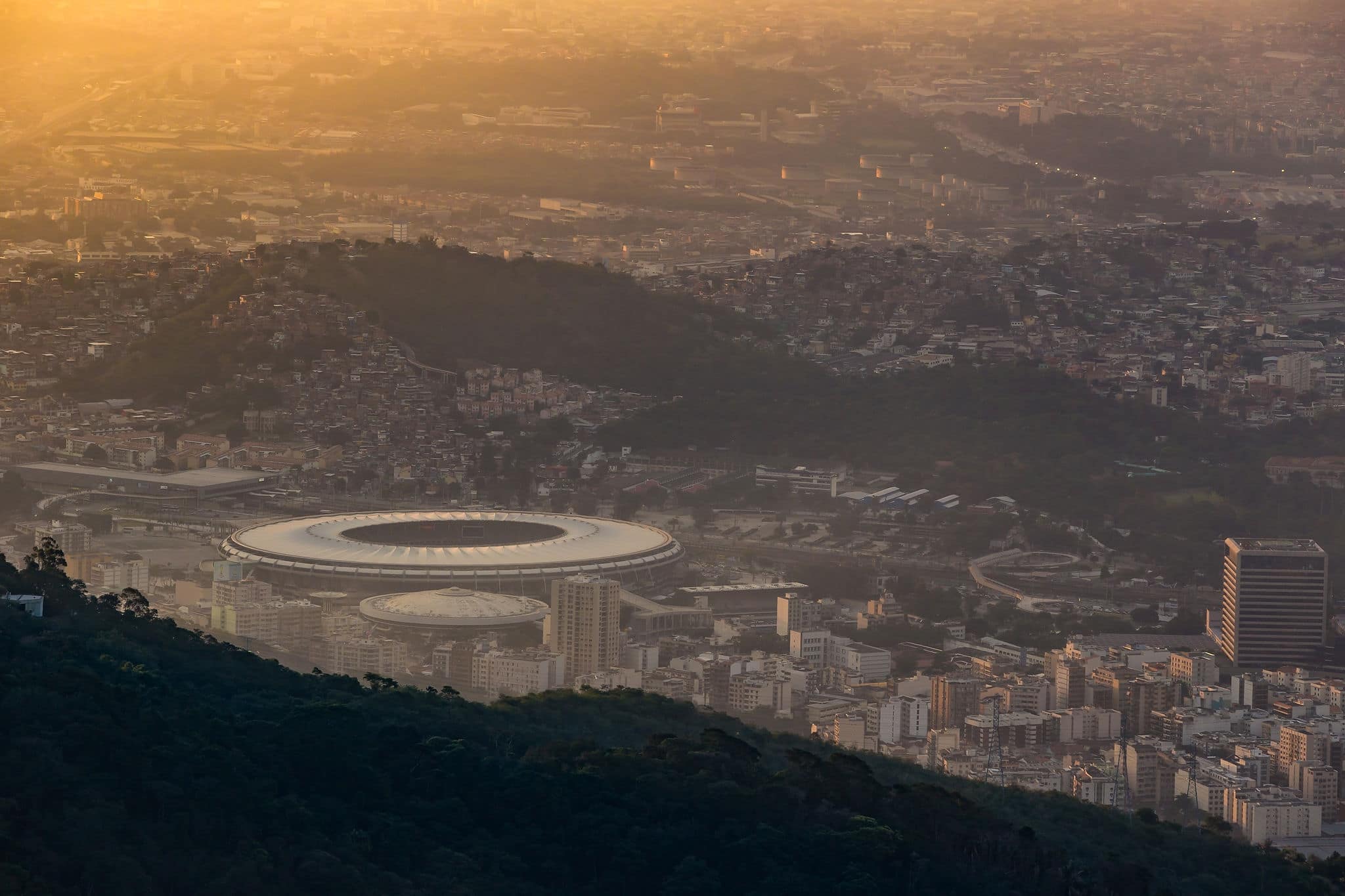 View of Rio de Janeiro  at twilight in Brazil