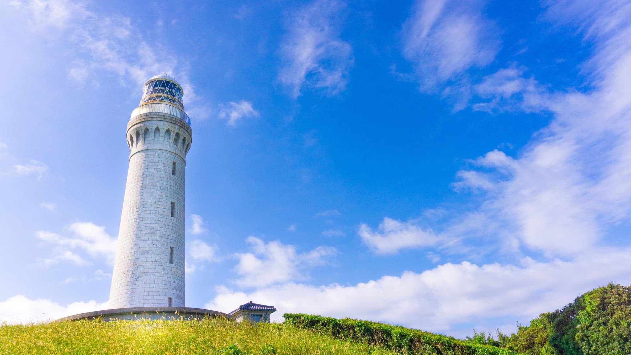 Tsunoshima Lighthouse in Shimonoseki City, Yamaguchi Prefecture