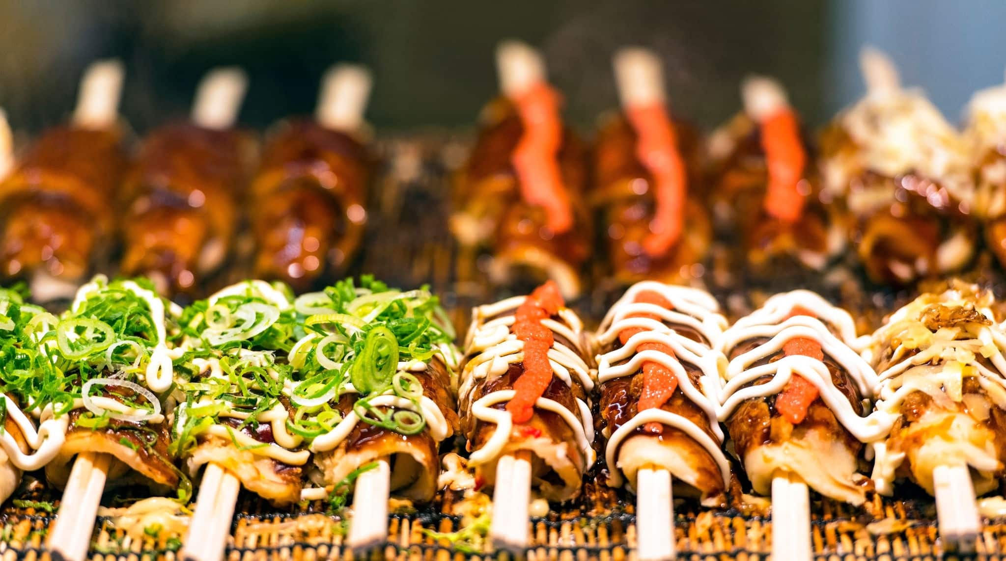 Traditional Japanese street food in Tokyo city, Japan 