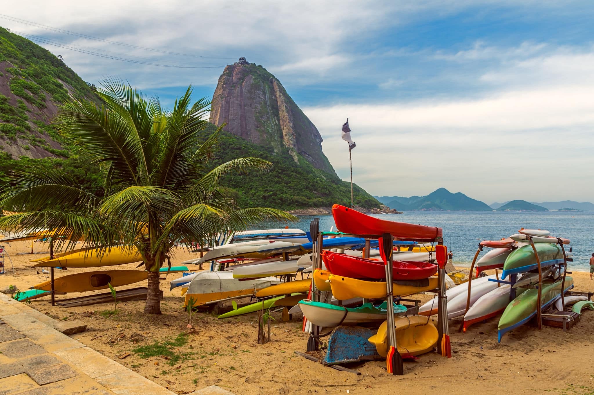 Mountain Sugar Loaf and Red beach in Rio de Janeiro. Brazil
