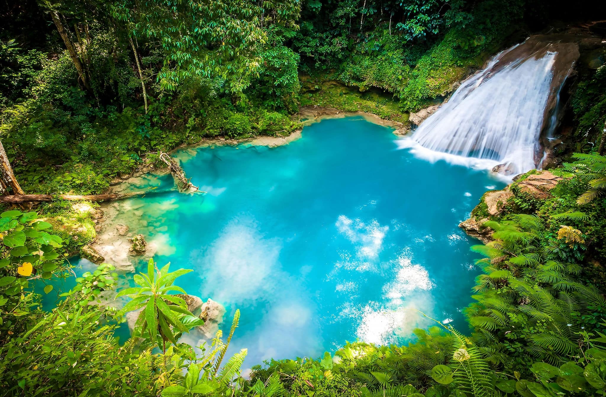 Jamaica famous Blue hole waterfall in Ocho Rios