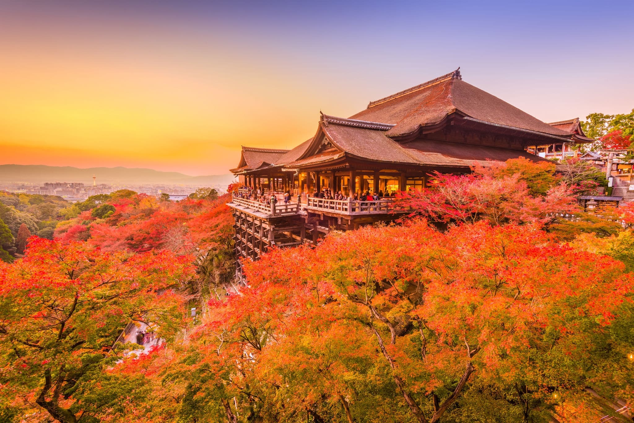 Kyoto, Japan at Kiyomizu-dera Temple during autumn season.