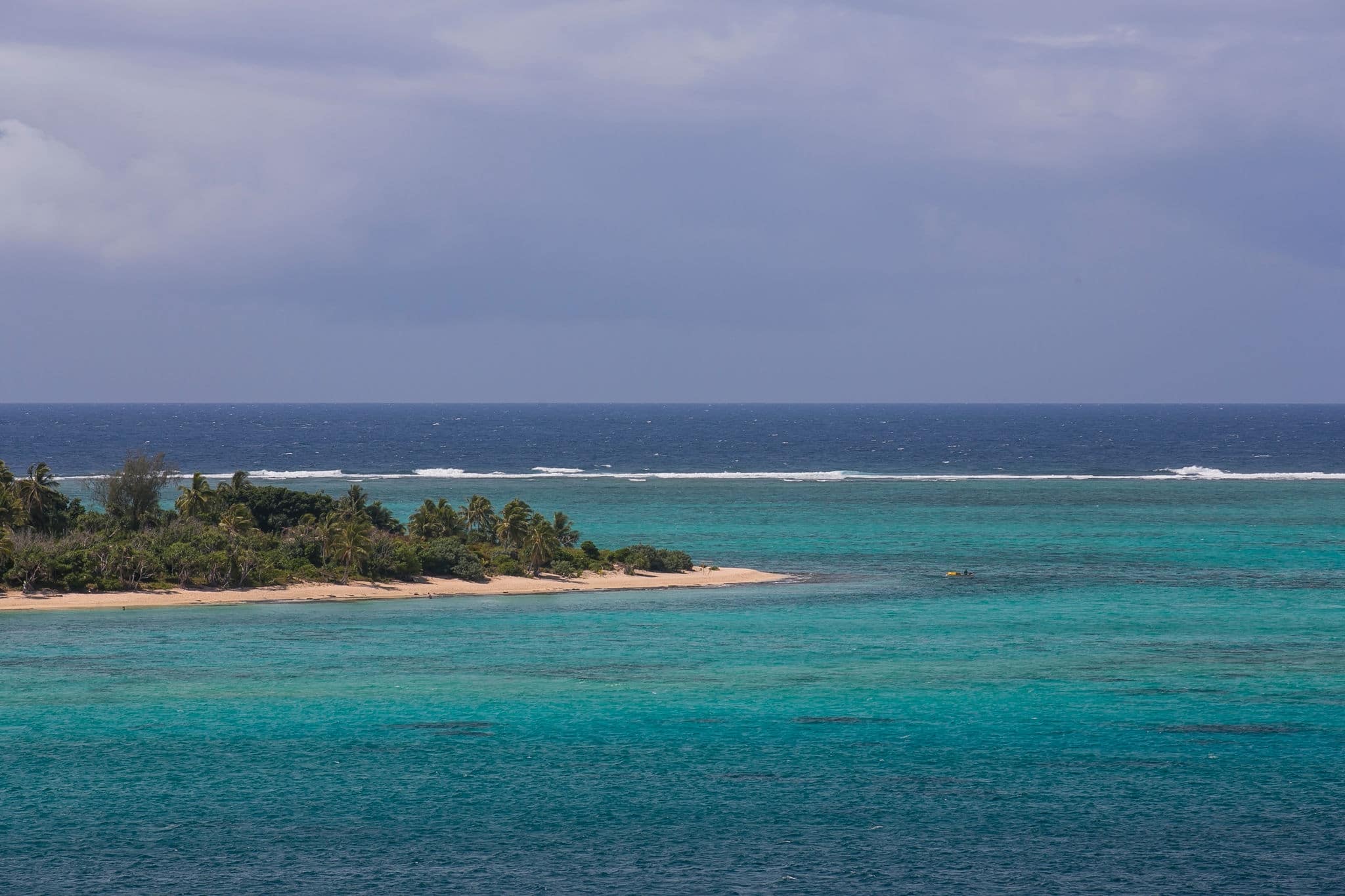 Beautiful landscape aerial photography at tropical island at early morning with sunny and blue sky of Mystery Island in Vanuatu Pacific Island.