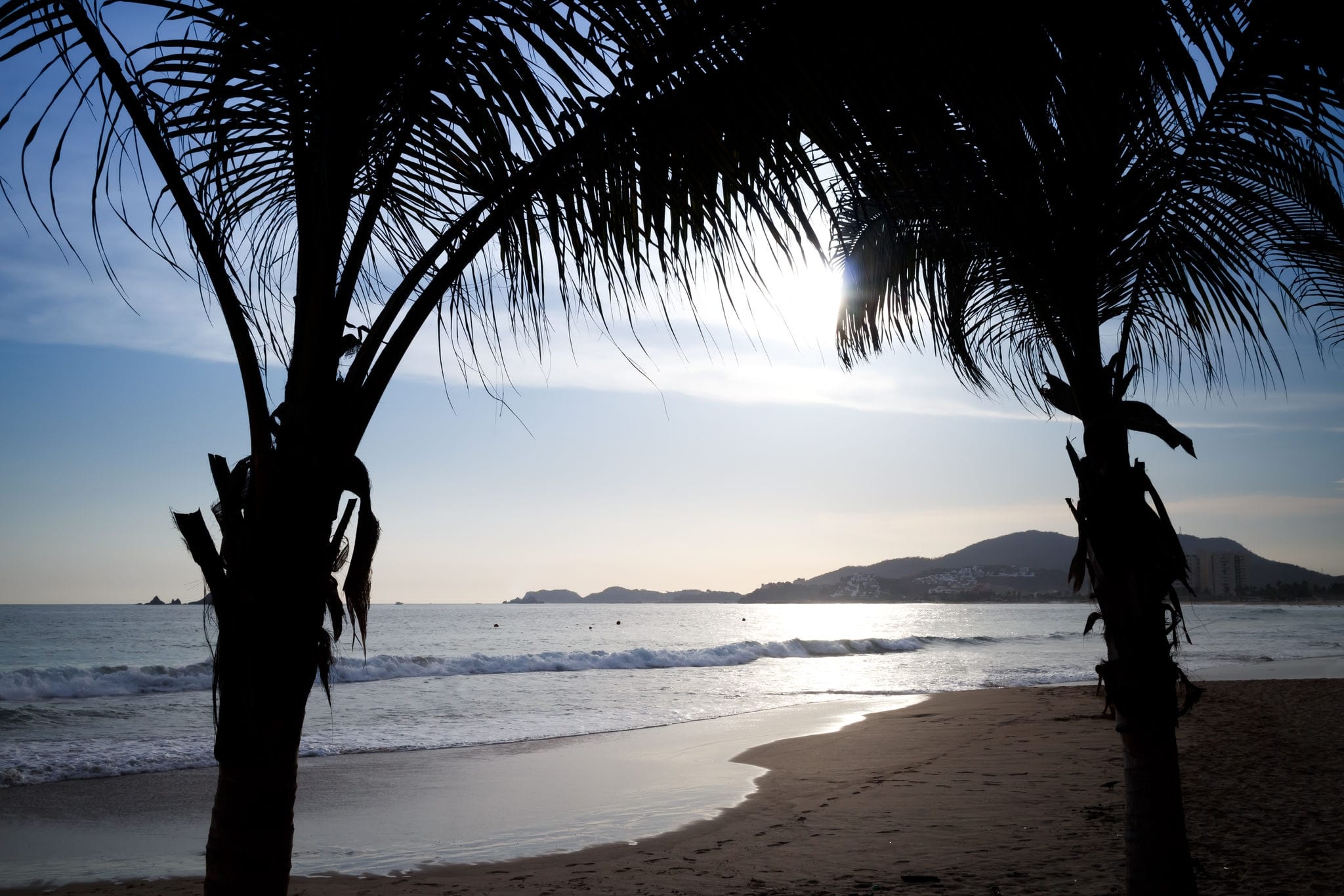 Sunset at the beach. Ixtapa, Zihuatanejo, Mexico.