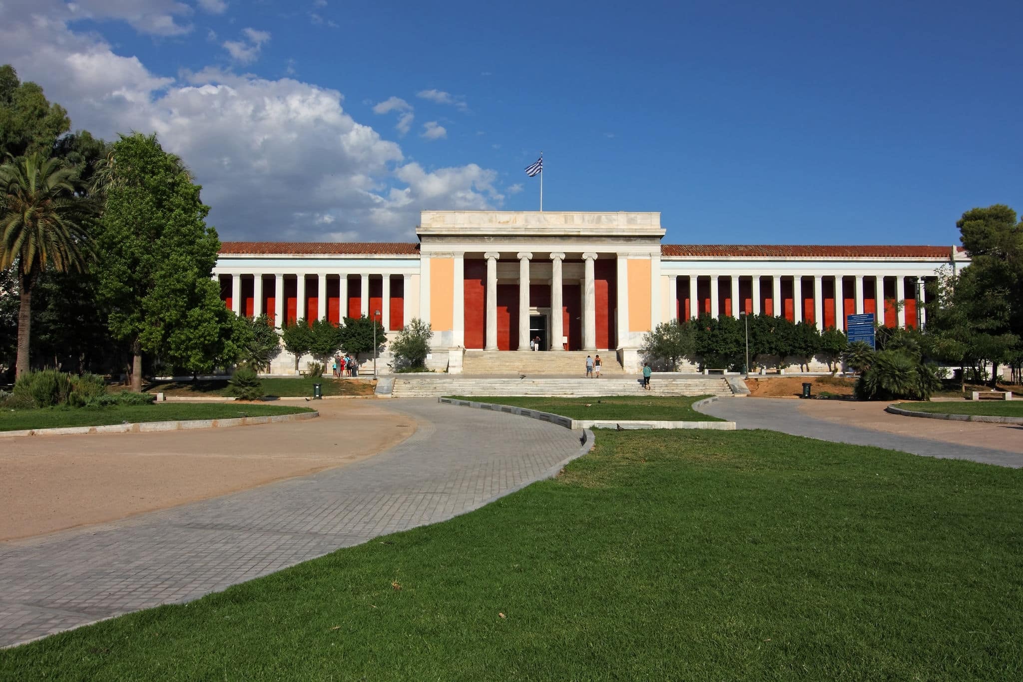 The front of the archaeological museum of Athens, Greece