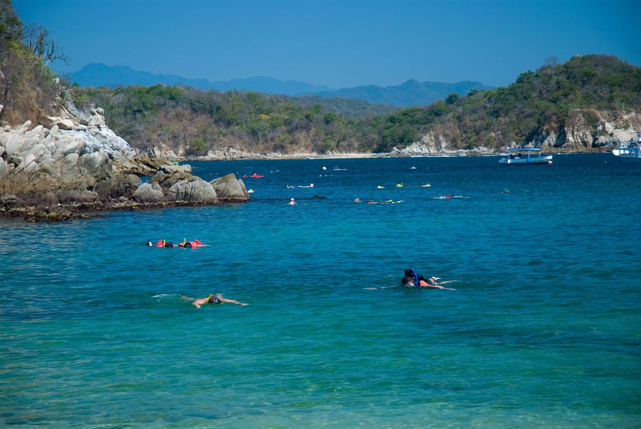 Snorkeling at the beach in Huatulco, Oaxaca, Mexico