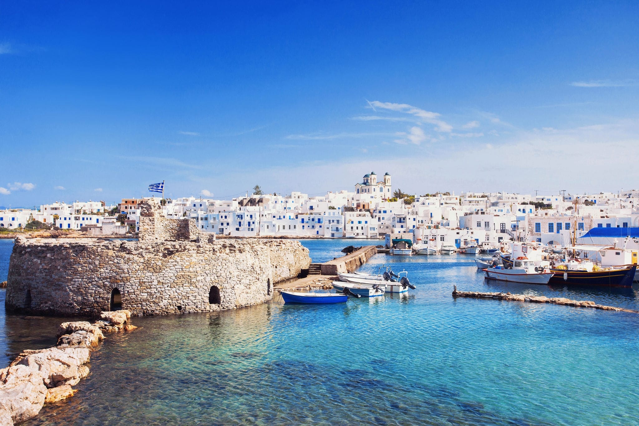 Picturesque Naousa village, Paros island, Cyclades, Greece