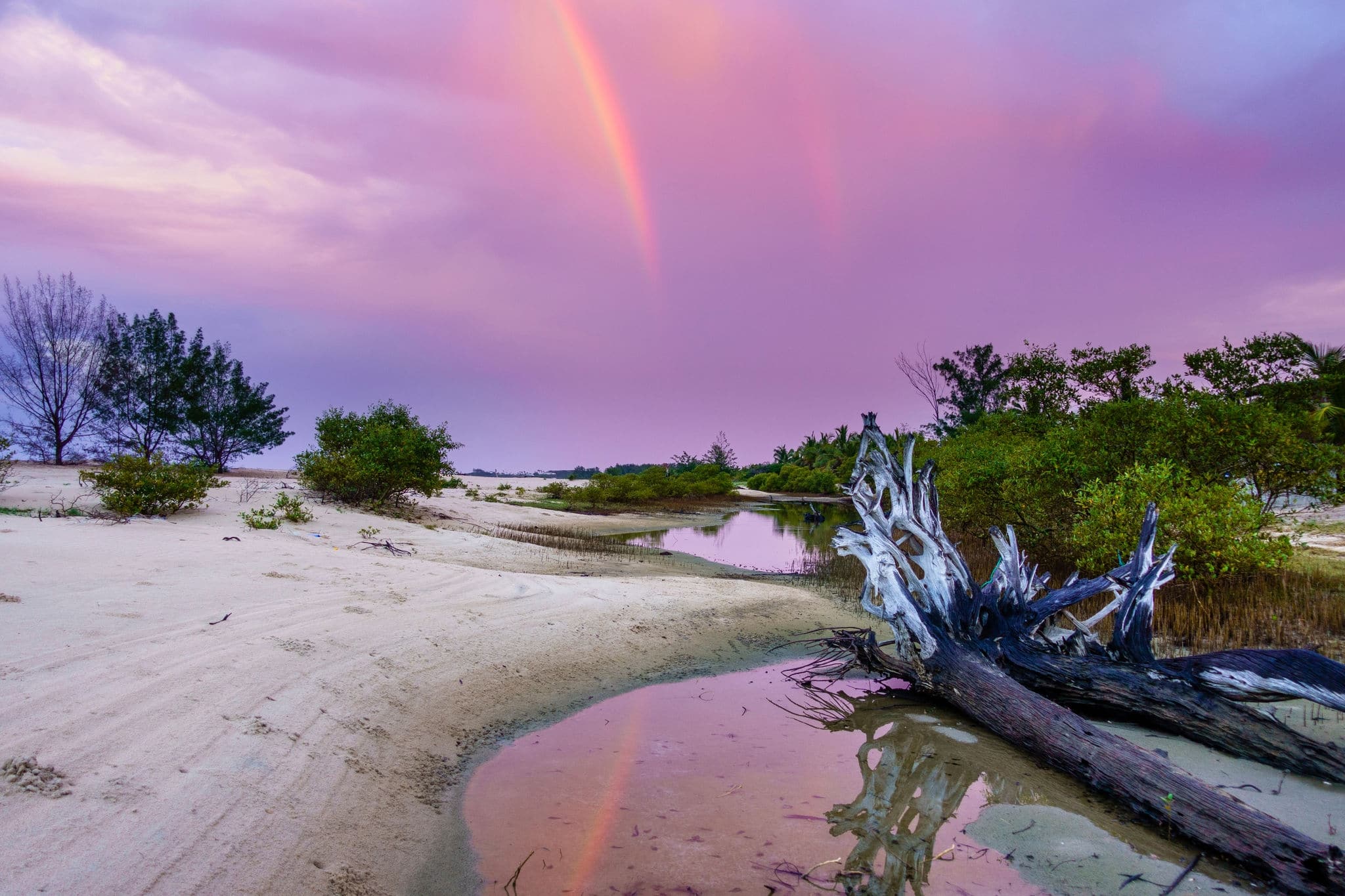 Dramatic storm sky above Indian ocean from beaches of Mozambique - Pomene National Reserve