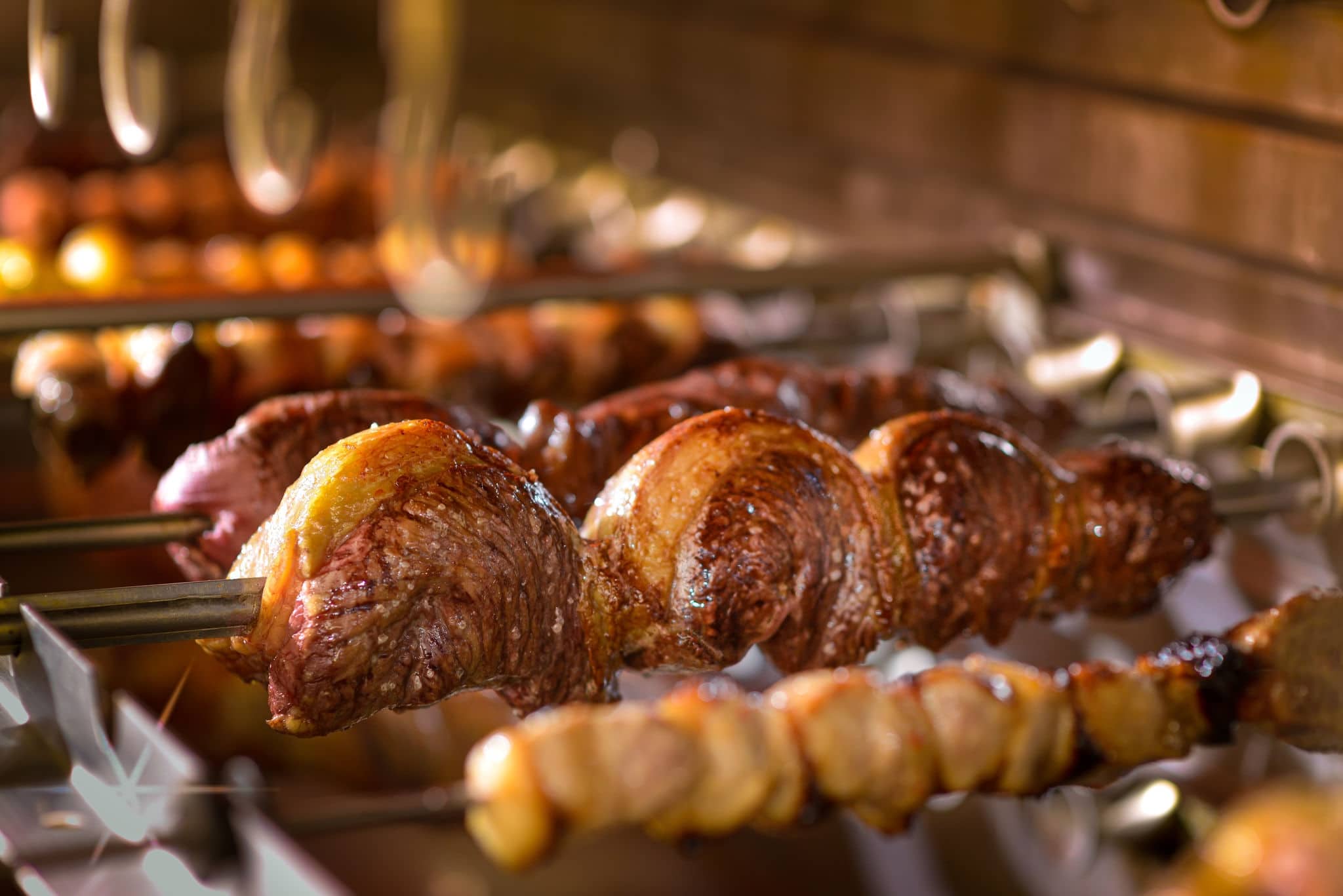 Picanha barbecue roasted over hot coals. This form of barbecue is widely consumed throughout Brazil.