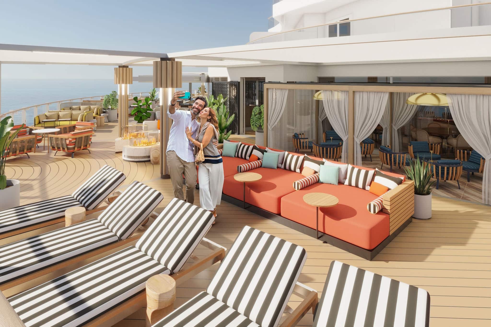 NCL Prima Bars Lounges Indulge Outdoor Lounge Seating