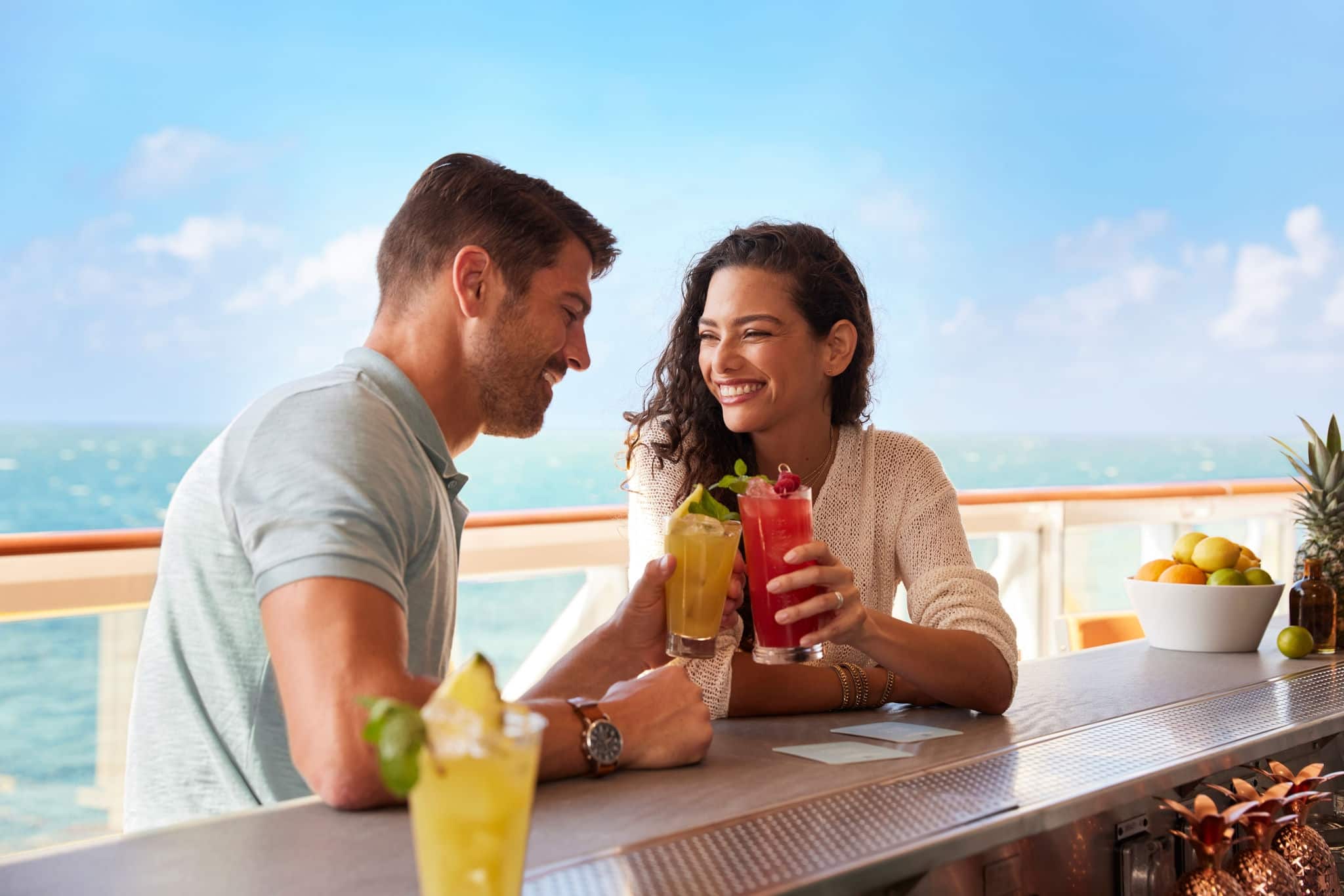 Couple having drinks.